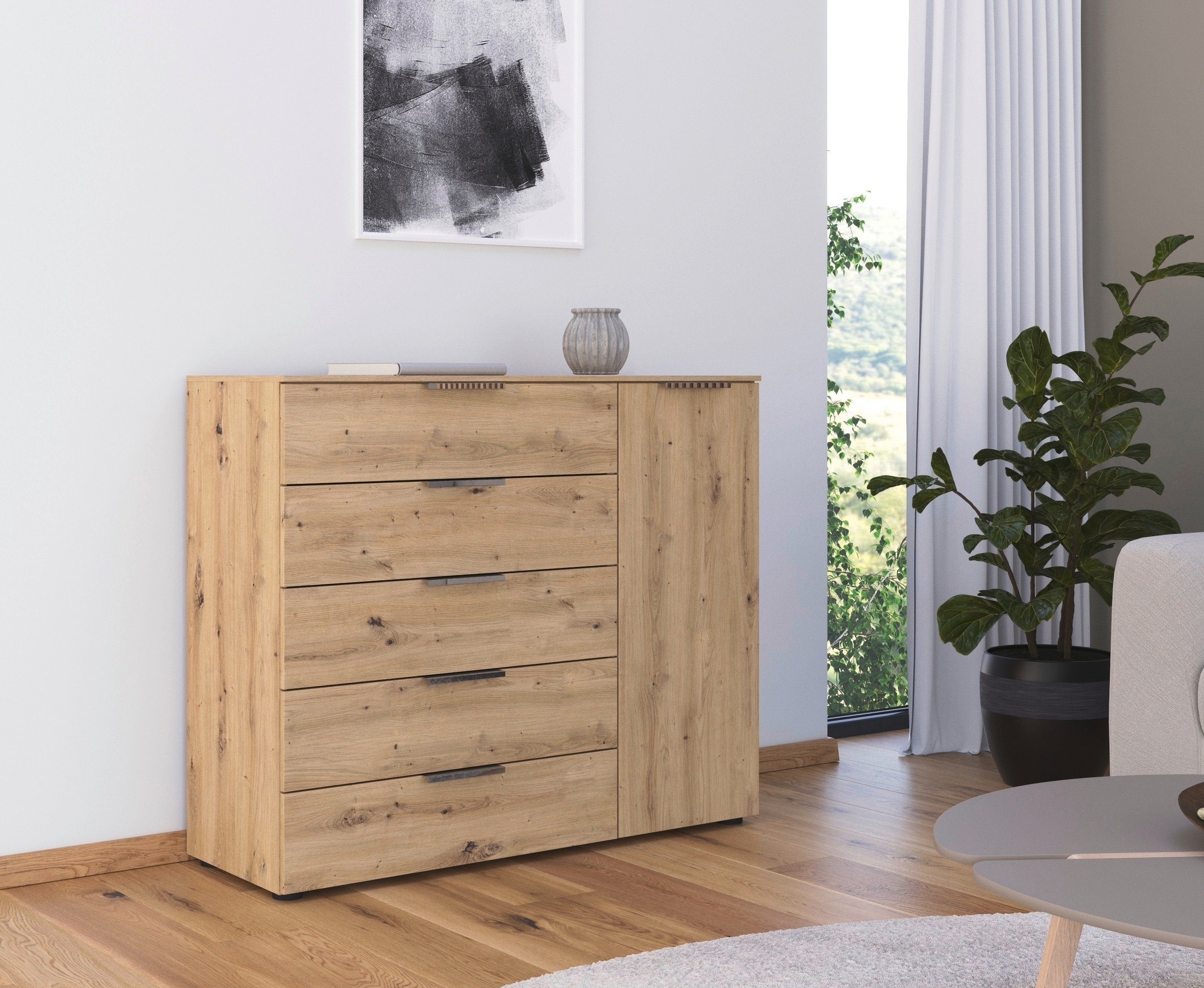 rauch Ladekast Flipp kast sideboard waskast 1 deurs met 5 laden en soft-close functie