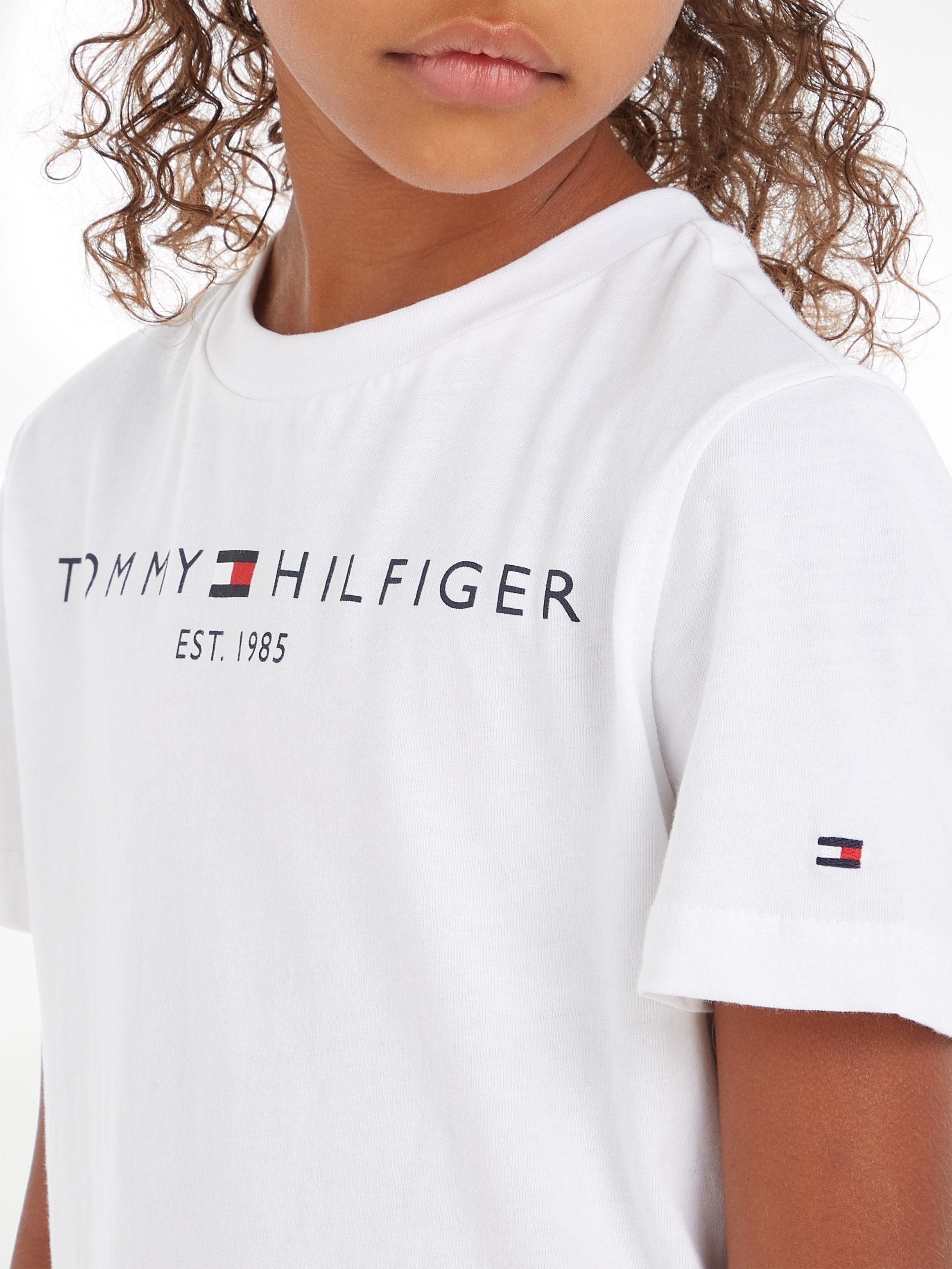 Tommy Hilfiger Shirt met ronde hals ESSENTIAL SWEATPANTS met tommy hilfiger logo-opschrift