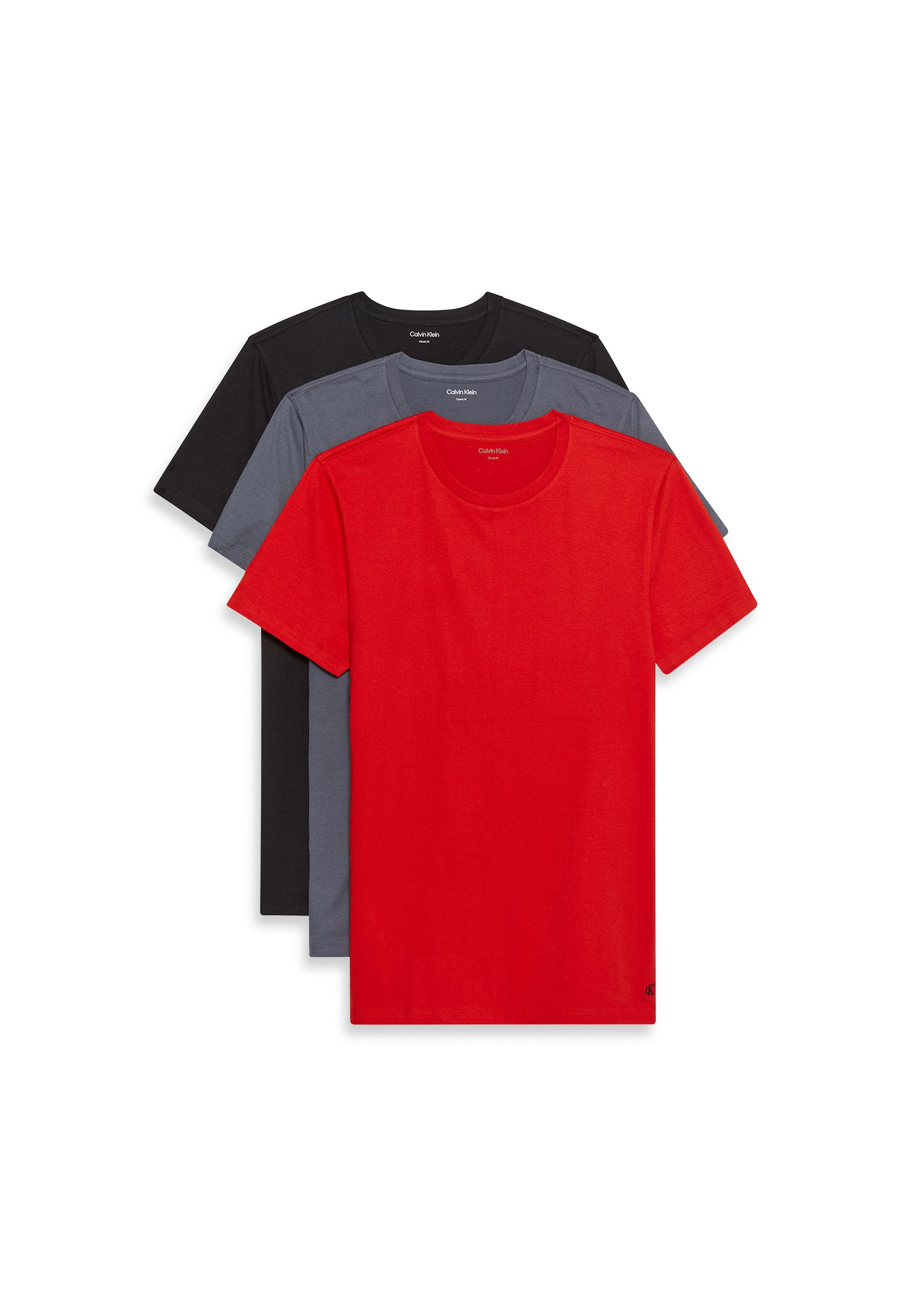 Calvin Klein T-shirt S/S CREW NECK 3PK met geborduurd logo (3-delig, Set van 3)