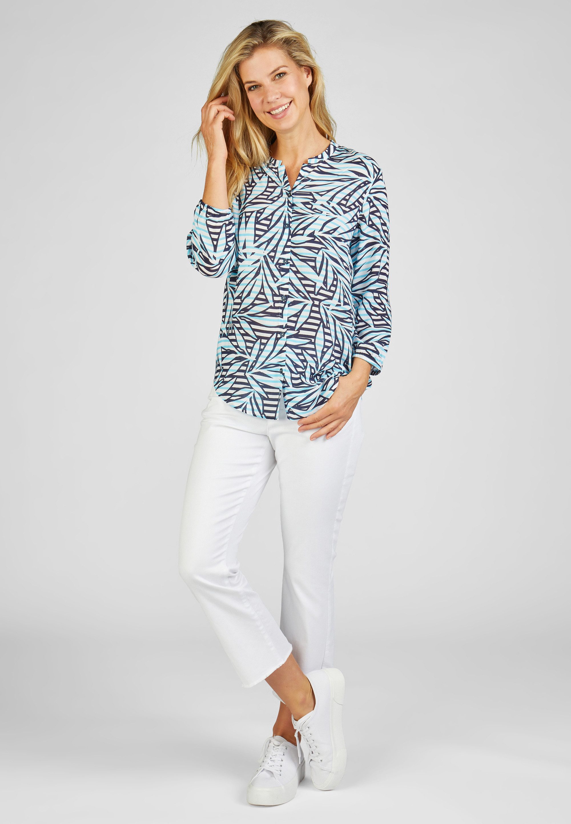 Rabe Blouse met lange mouwen met groot bloemenontwerp