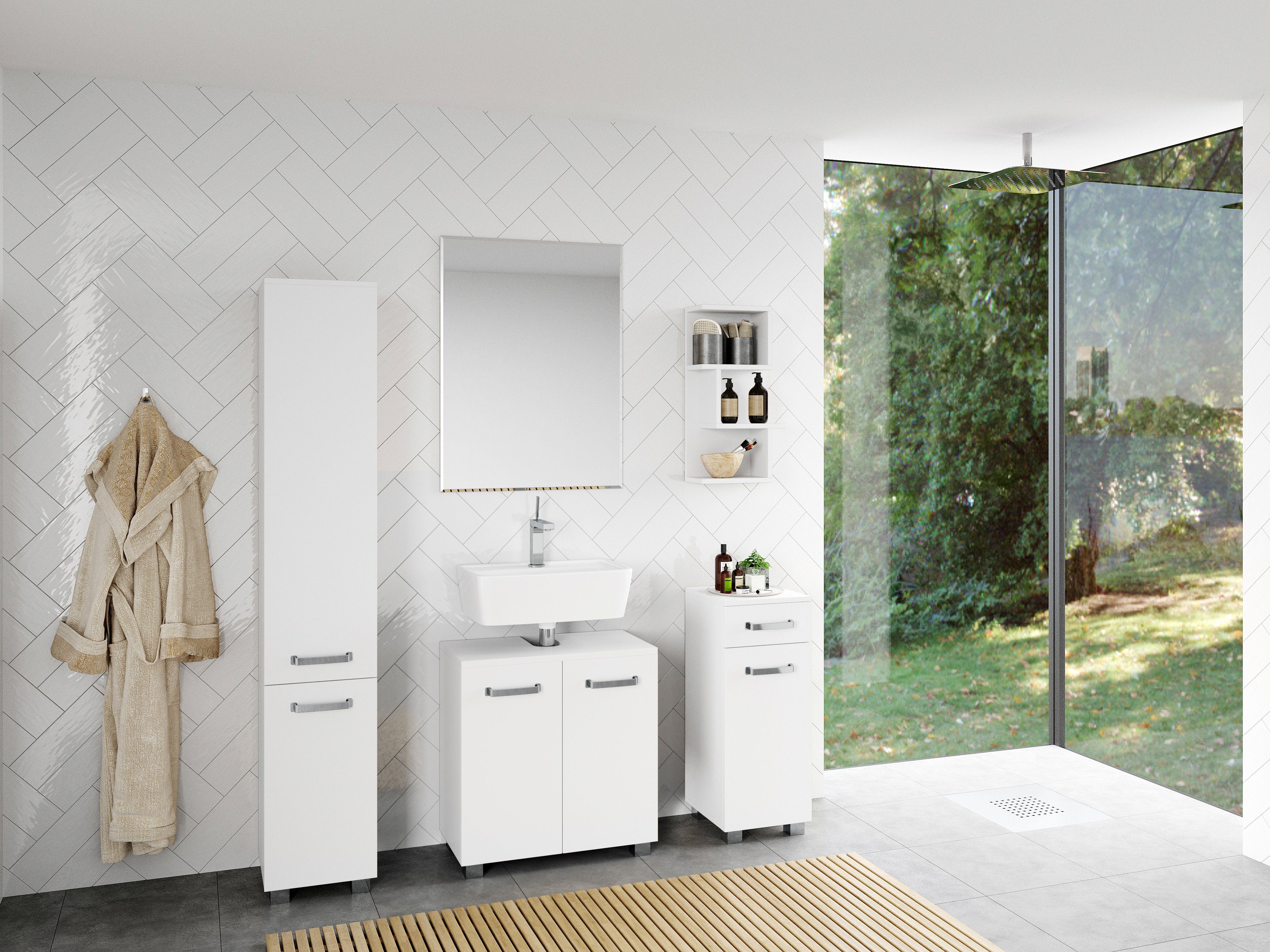 welltime Wastafelonderkast Cosmo Bxdxh: ca. 60x32,5x63,5 cm, 2 vakken