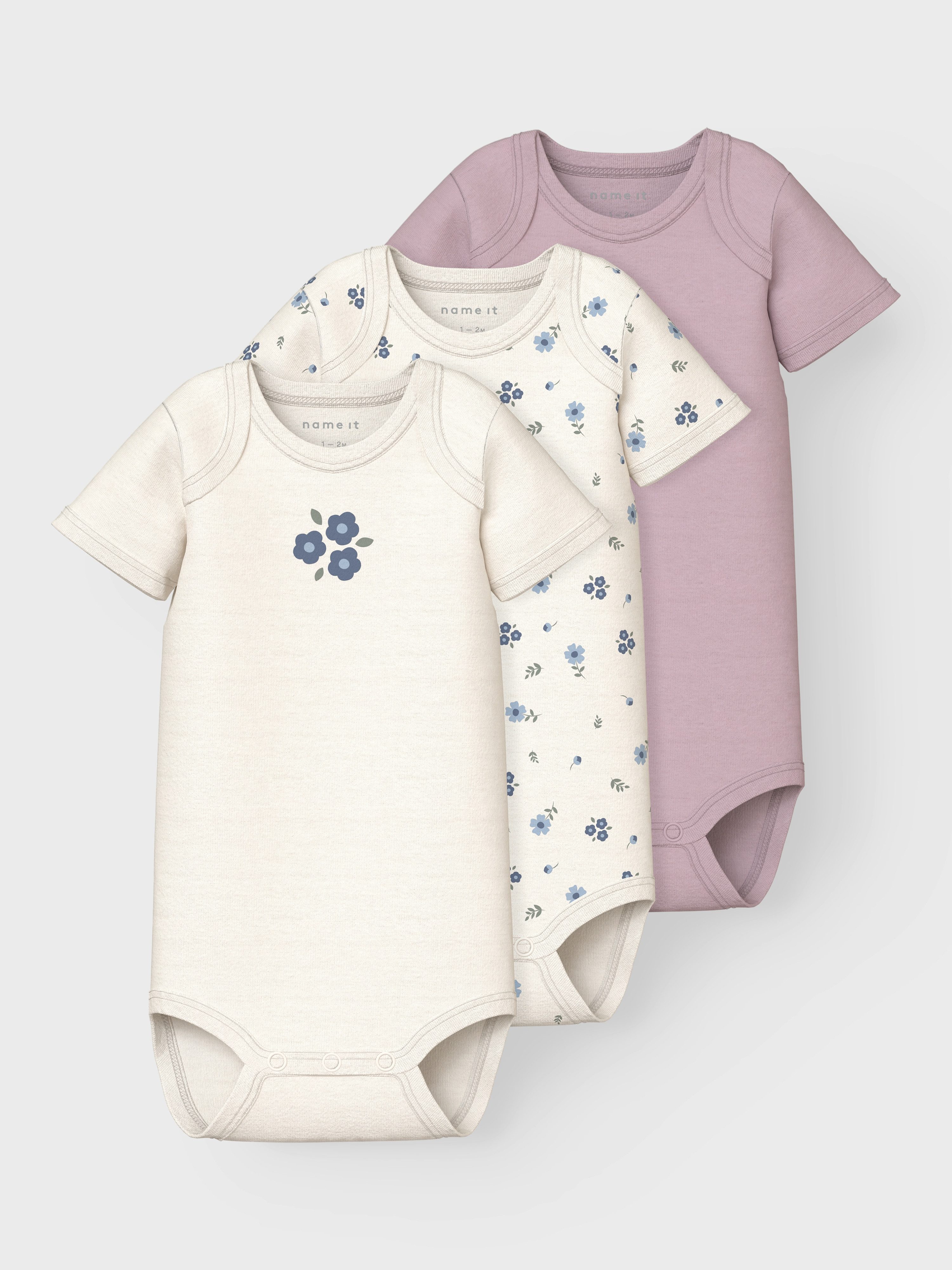 Name It Body NBFBODY 3P SS JET STREAM FLOWER NOOS (set 3-delig)