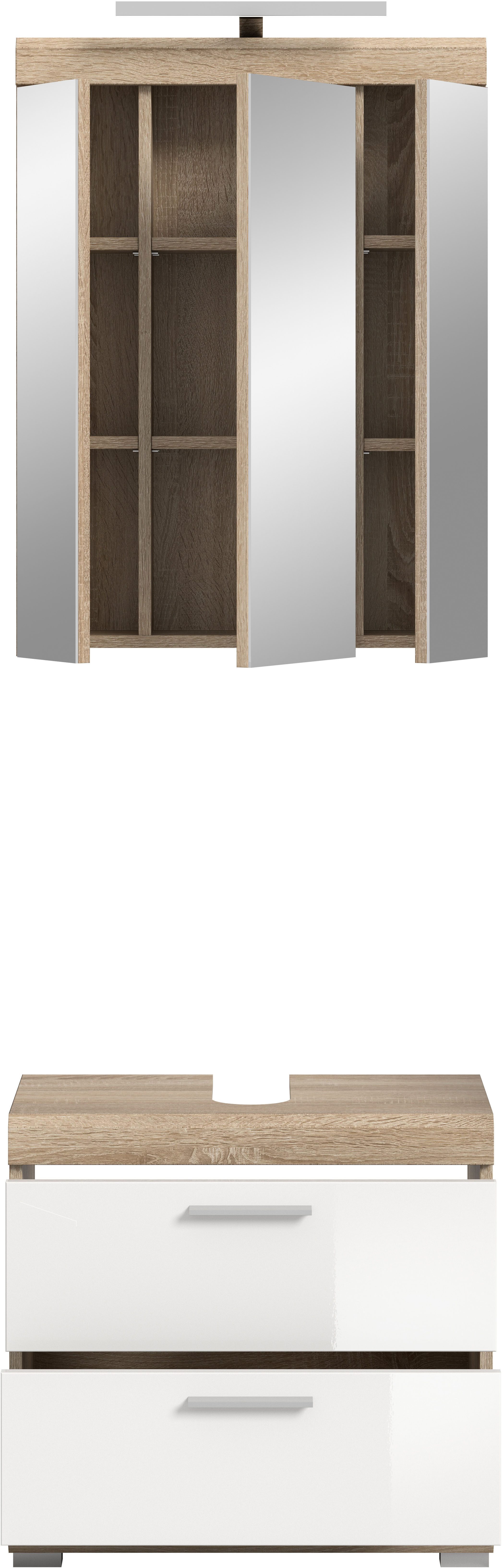 INOSIGN Badkamerserie Siena, 2-delig, inclusief LED-verlichting, bestaande uit: (set, 2-delig)