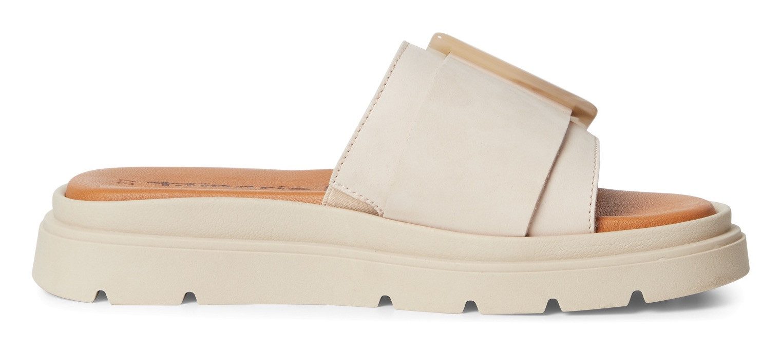 Tamaris Slippers Plateauzool, zomerschoen met modieuze siersluiting