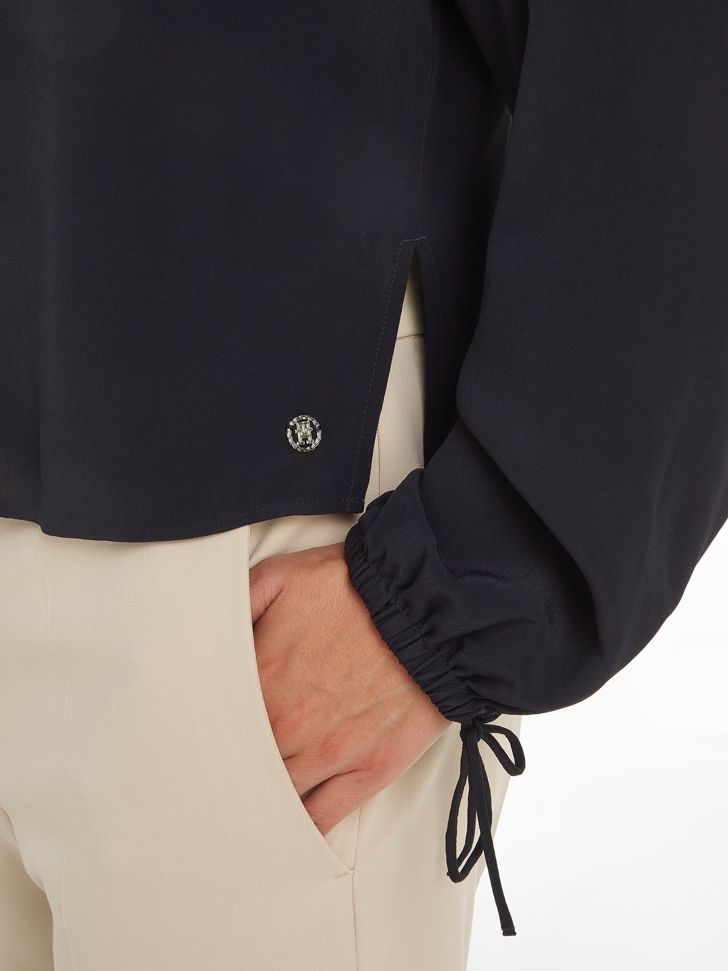 Tommy Hilfiger Crêpe-blouse VISCOSE CREPE SOLID VN BLOUSE