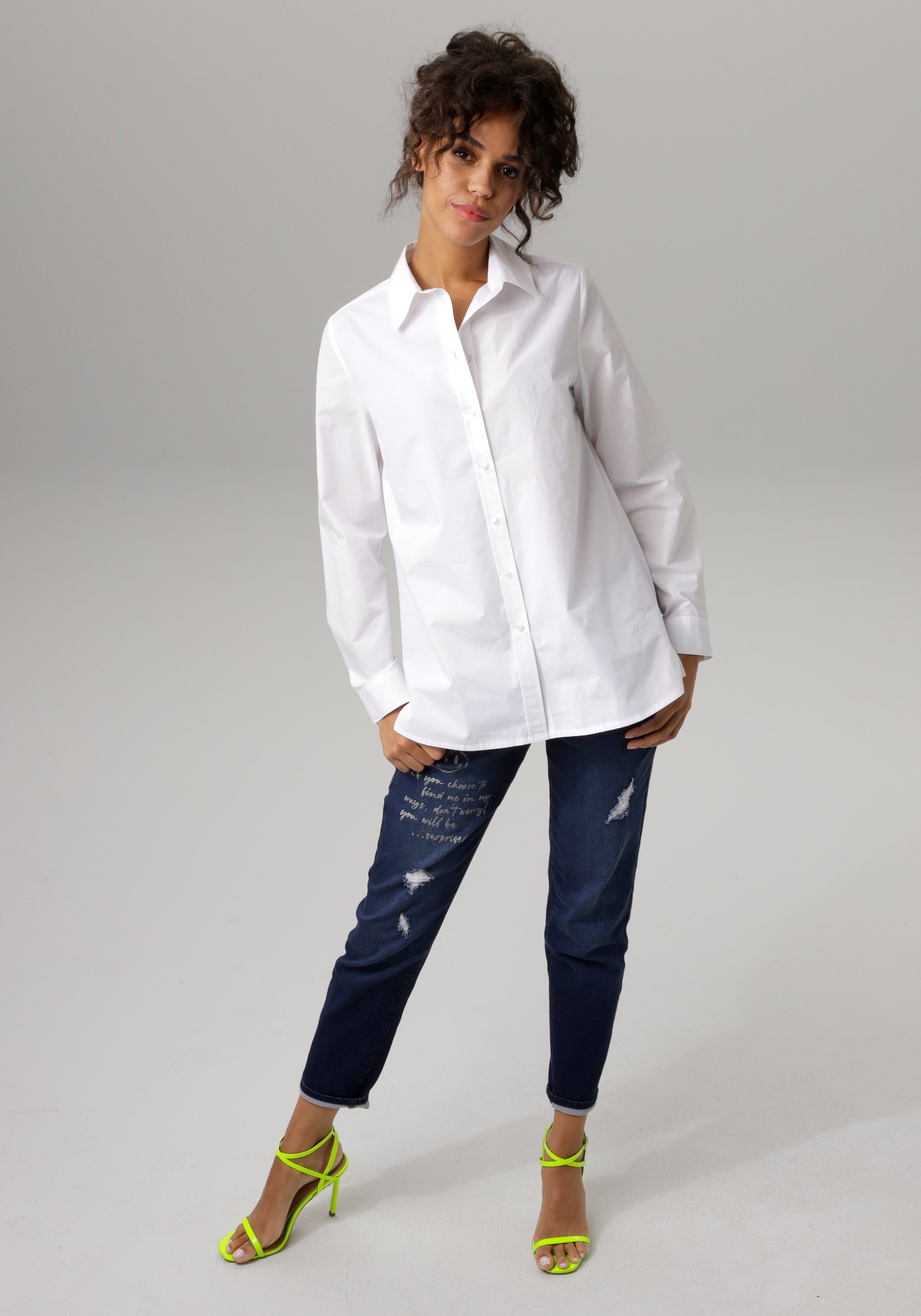 Aniston CASUAL Lange blouse met korte zijsplitten