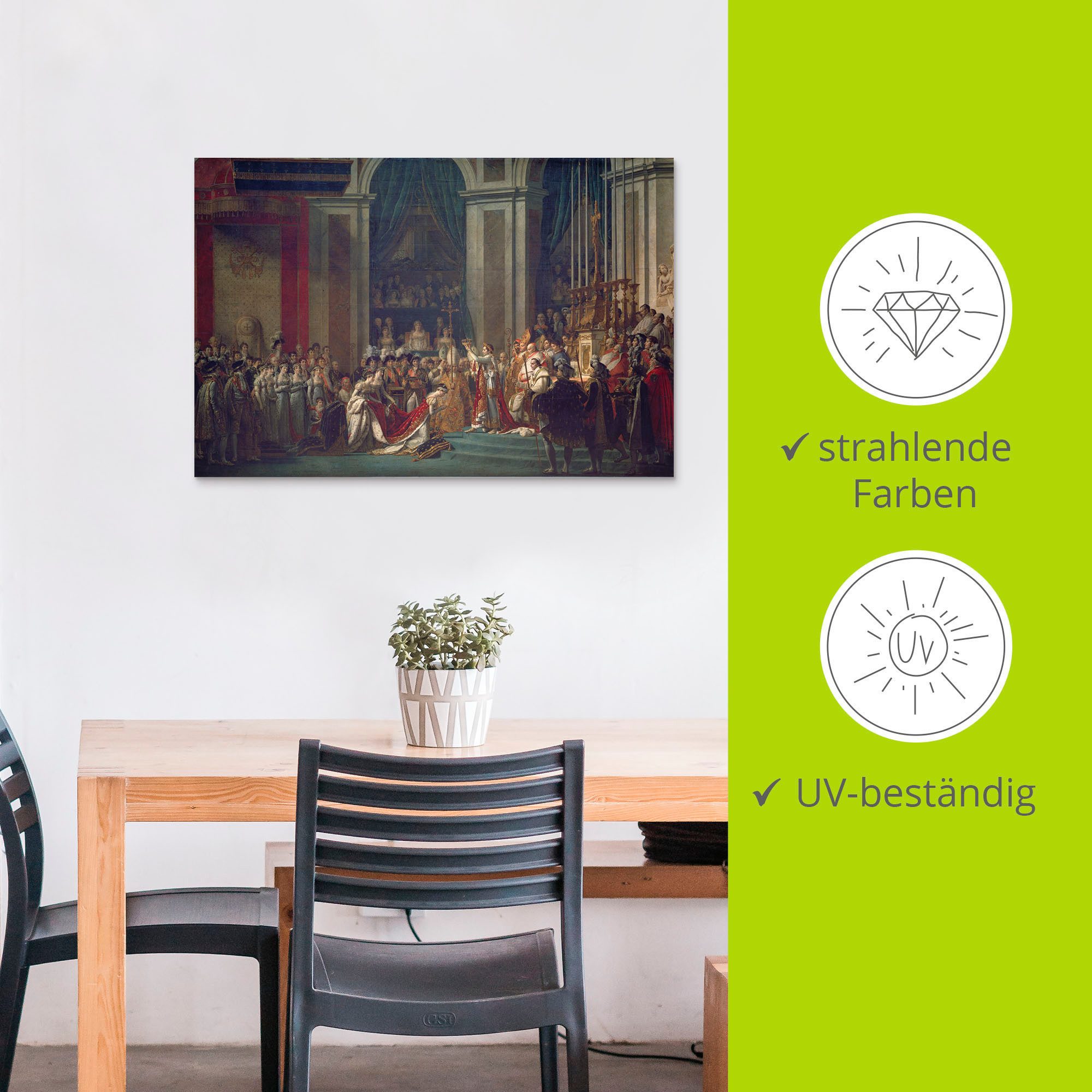 Artland Aluminium dibond print Kroning Napoleon I en Josephine geschikt voor binnen en buiten, buitenafbeelding