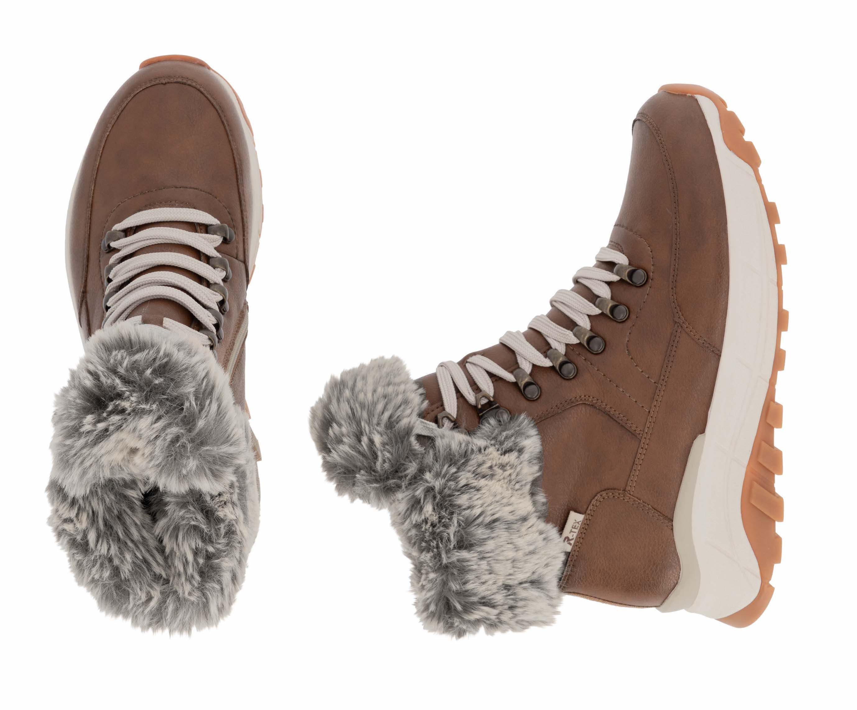Rieker EVOLUTION Winterlaarzen Hightop sneakers, veterschoenen, winterlaarzen met lamswolvoering