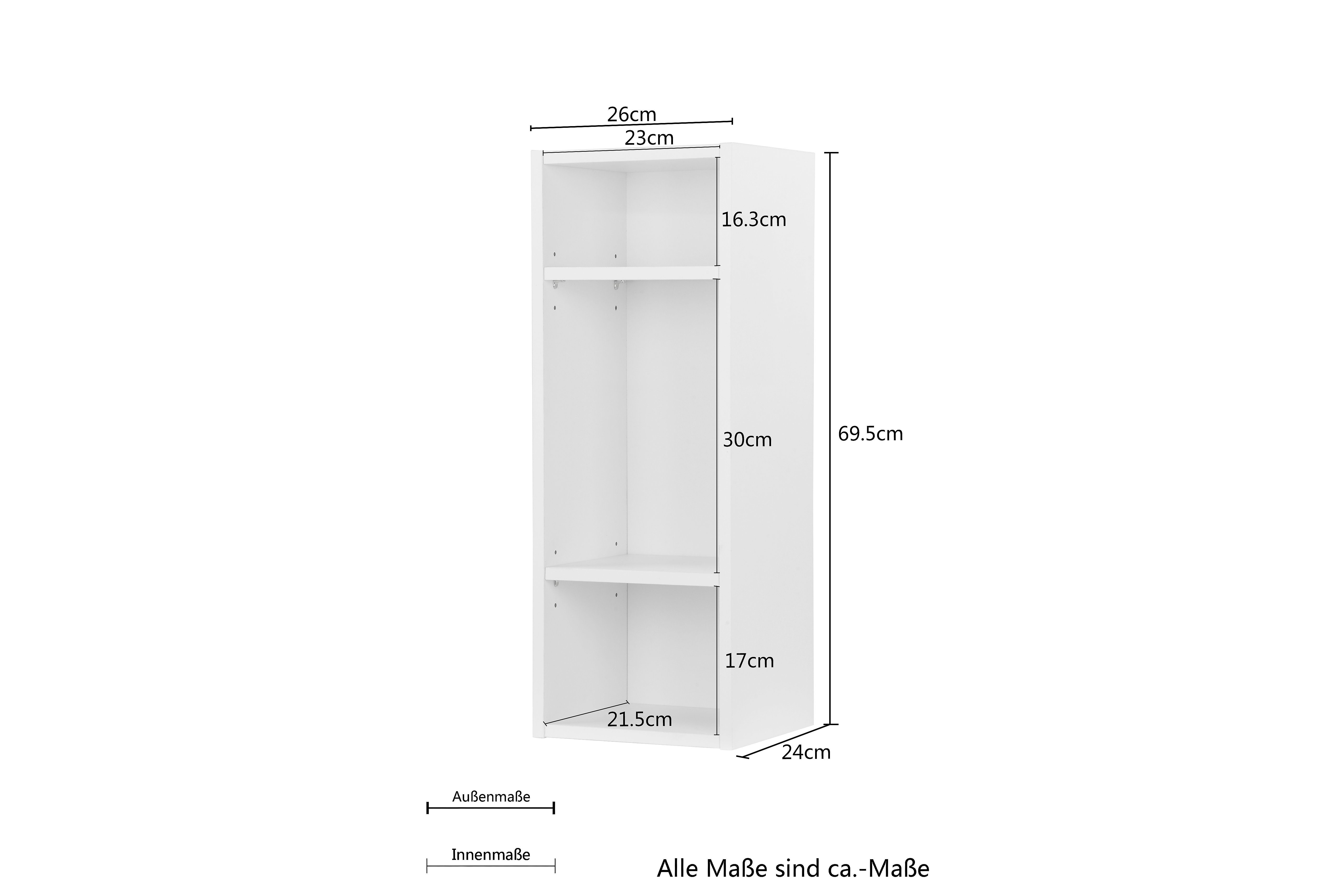 Places of Style Rek Moid modern wandrek, breedte 26 cm, hoogte 69,5 cm