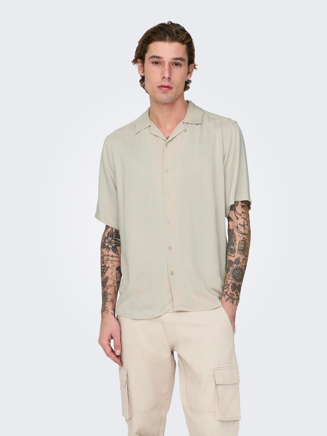 ONLY & SONS Overhemd met korte mouwen ONSDASH LIFE REG VISC RES SS SHIRT