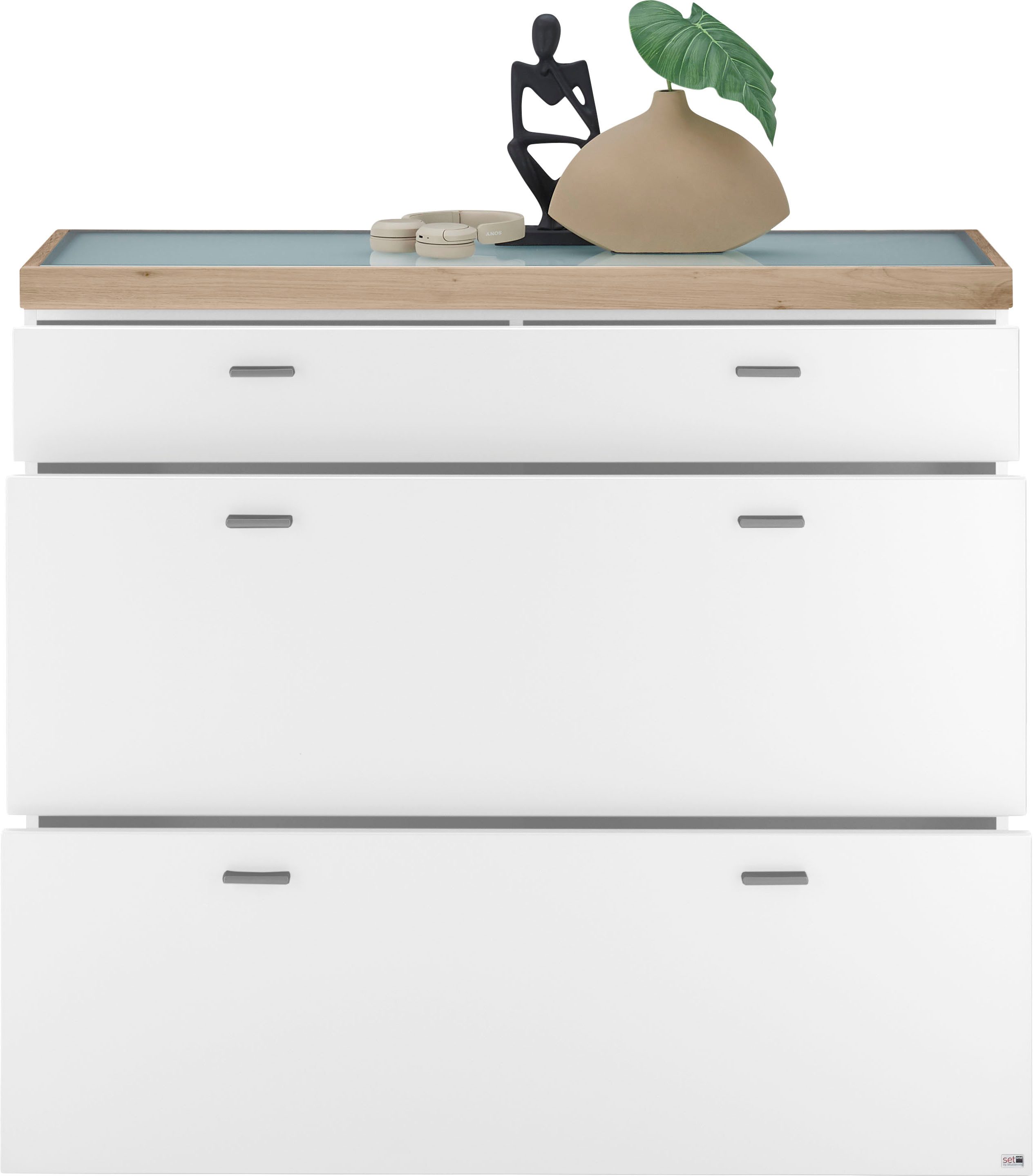 set one by Musterring Dressoir Lancaster Dielen inclusief led-verlichting, met deuren en lades, breedte 121 cm