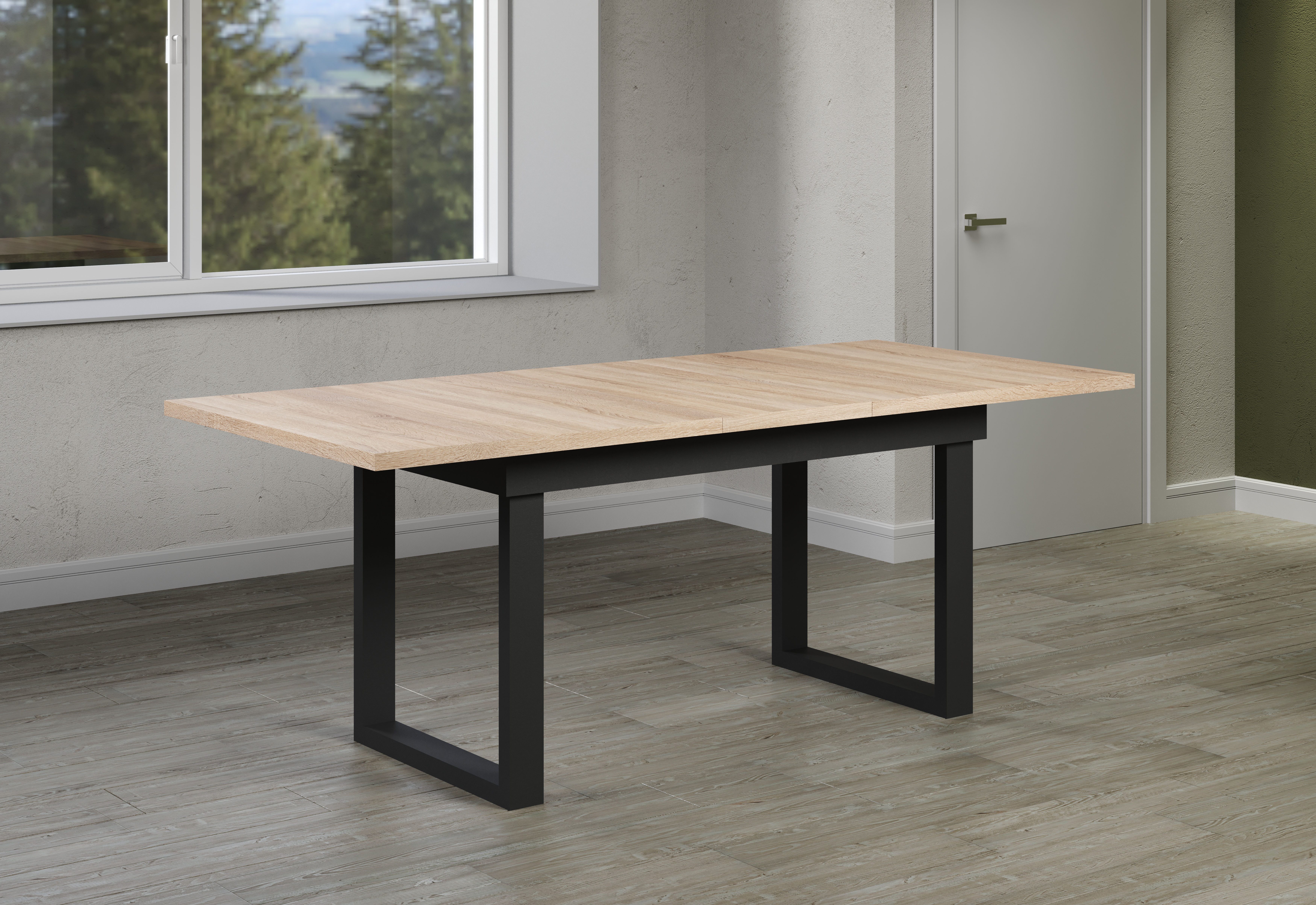 INOSIGN Eettafel Valencia Synchro-uitvoering, metalen runners, uitschuifbaar tot 200 cm