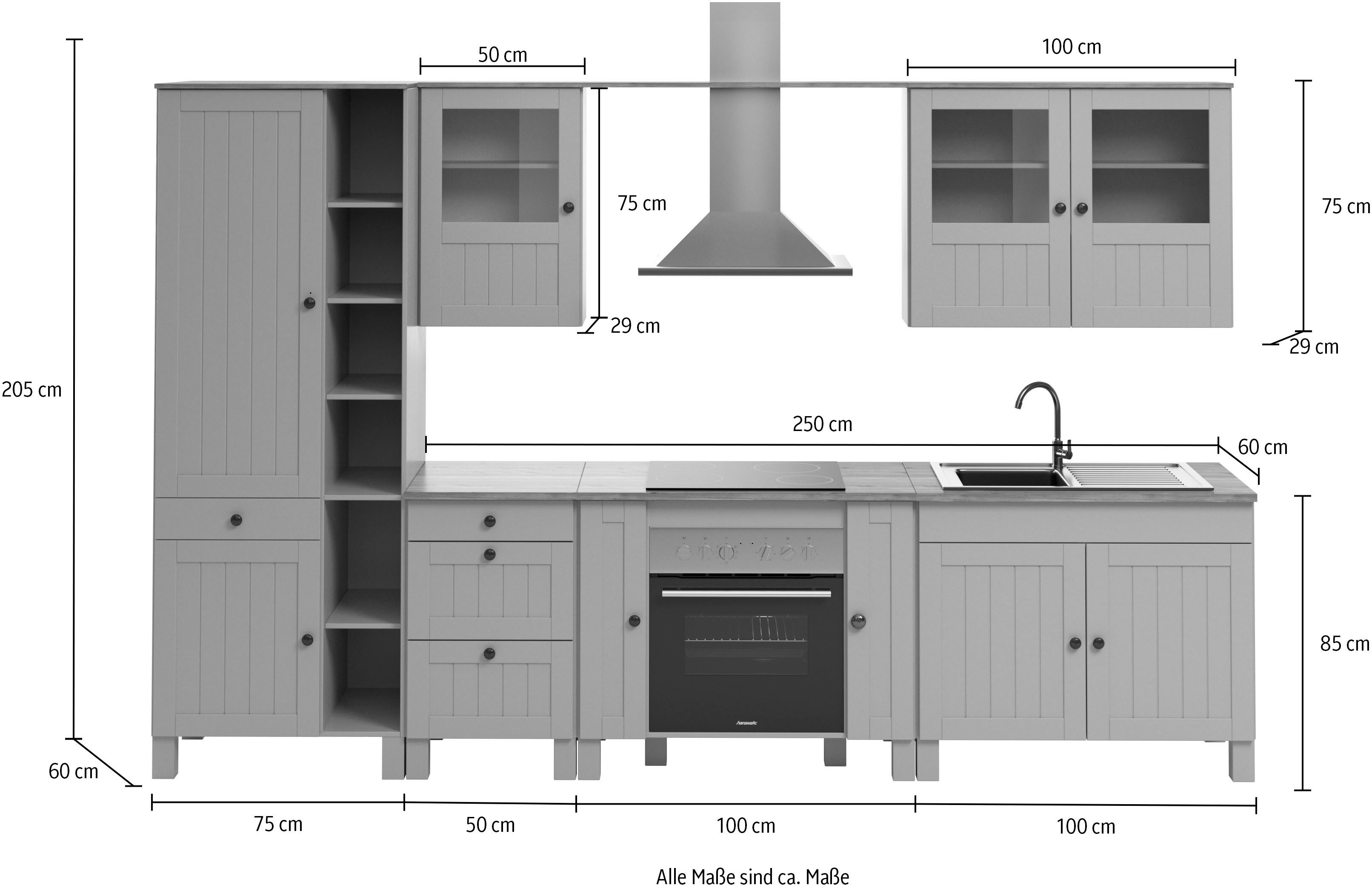 Home affaire Keukenblok Alby2 Breedte 325 cm, zonder elektrische apparaten