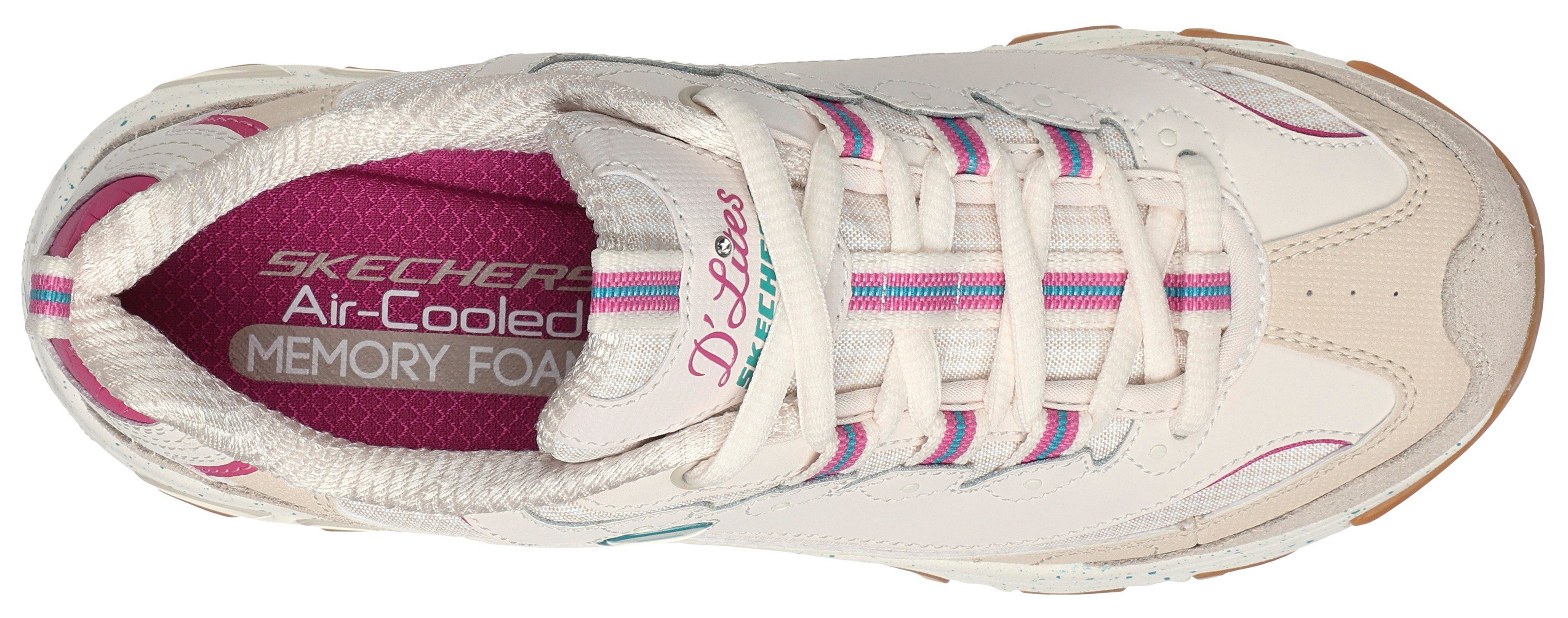 Skechers Sneakers D'LITES-BOLD VIEWS vrijetijdsschoen, lage schoen, veterschoen met air-cooled memory foam