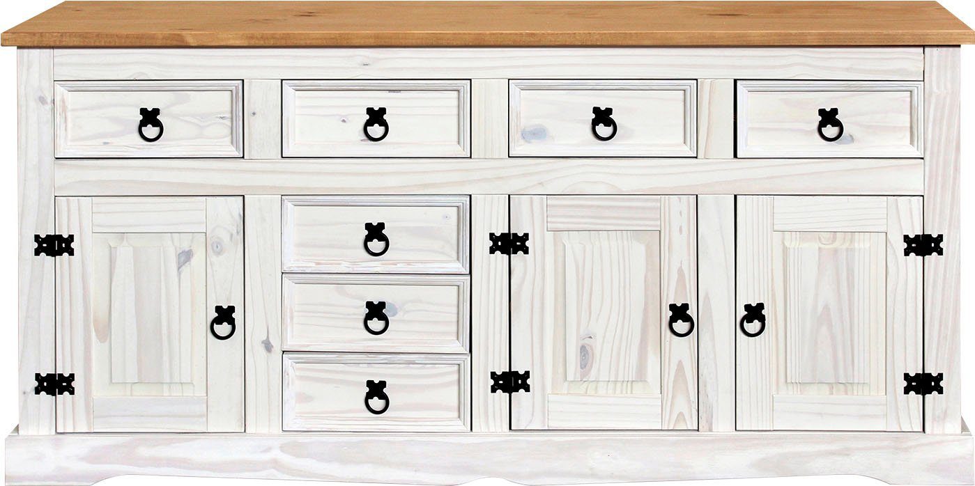 Home affaire Dressoir Commode, sierhandgrepen en scharnieren van metaal dressoirs wit