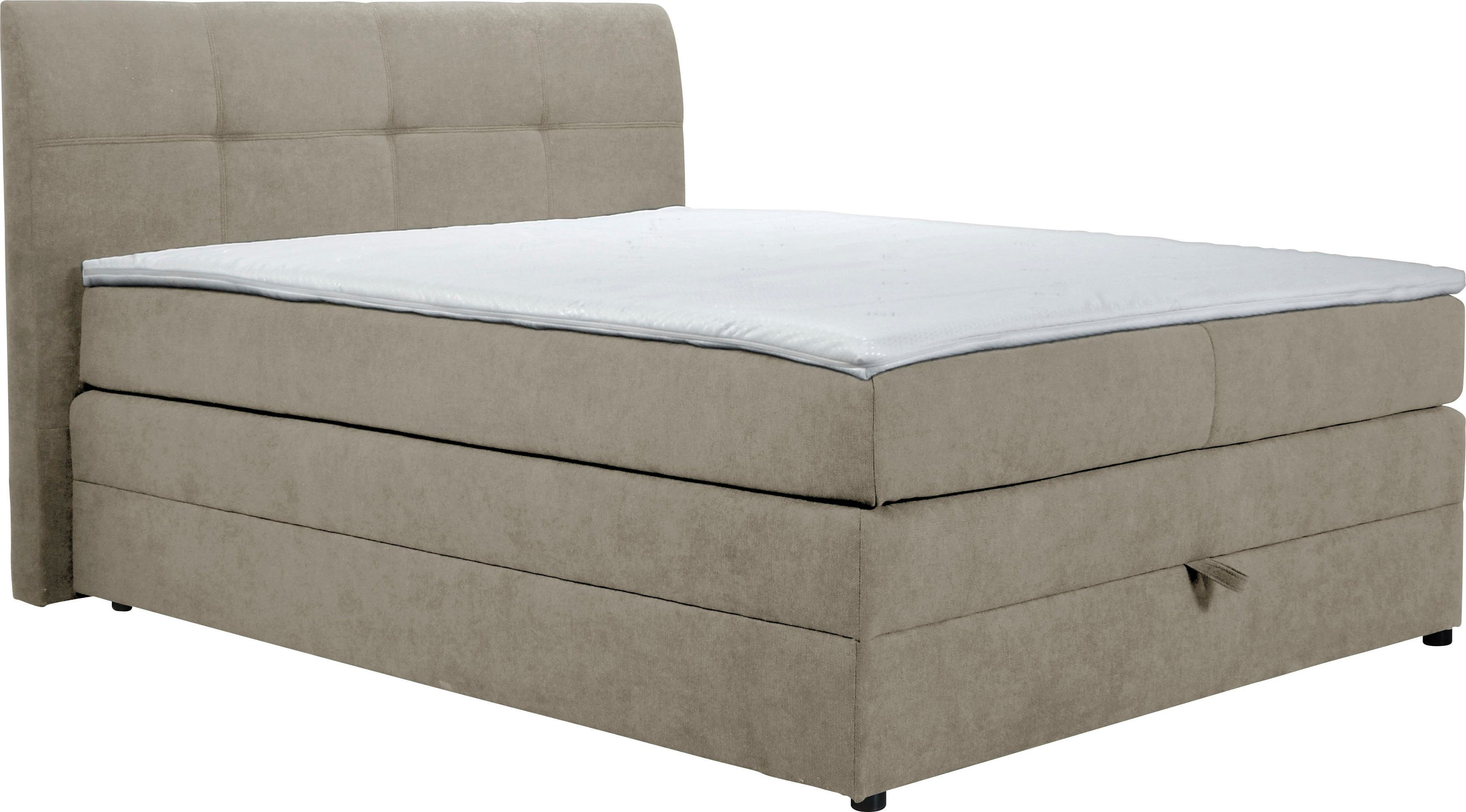 DELAVITA Boxspring Finja bijzonder comfortabele lighoogte, met praktische bedkist (4 stuks)