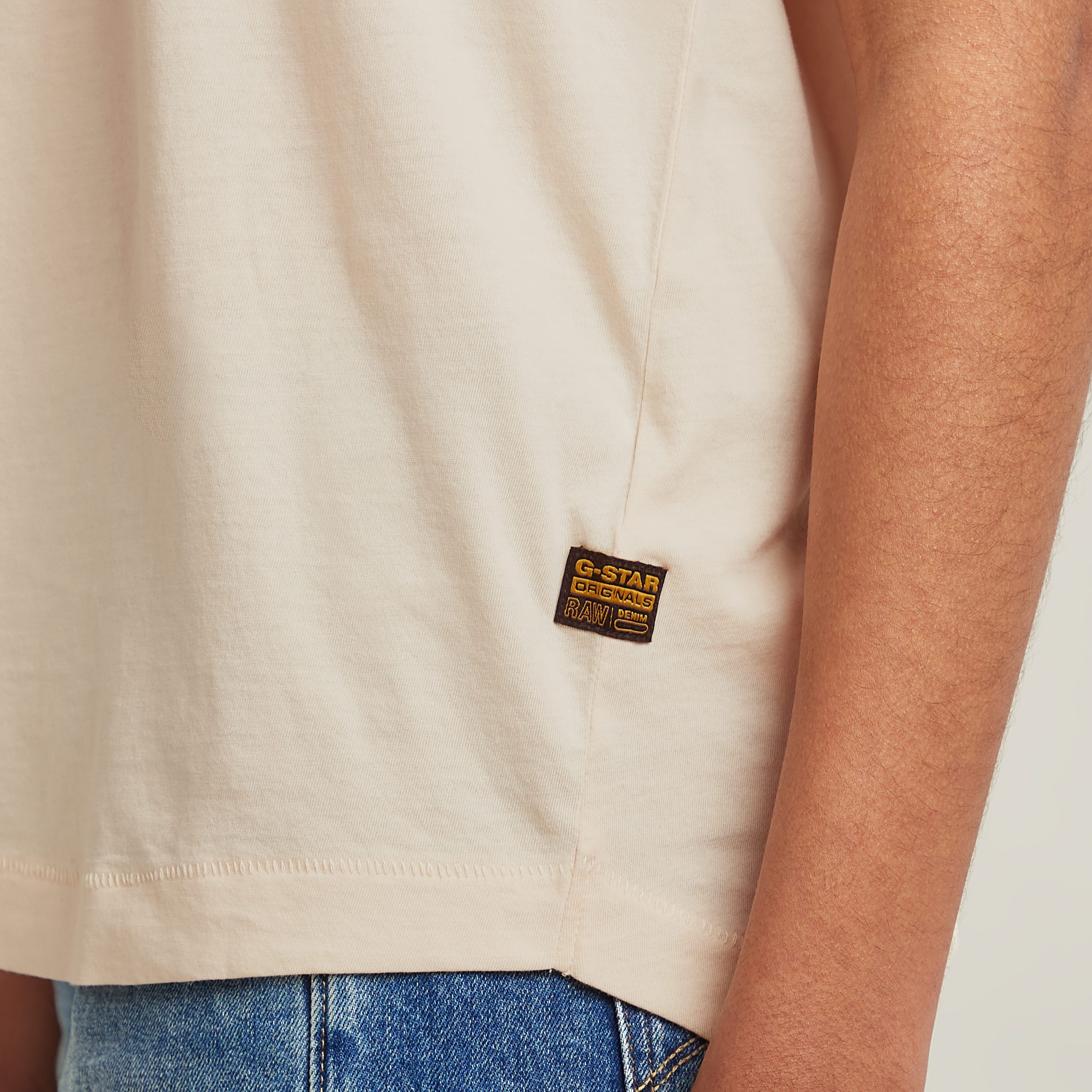 G-Star RAW T-shirt Rolled up met omgeslagen mouwen