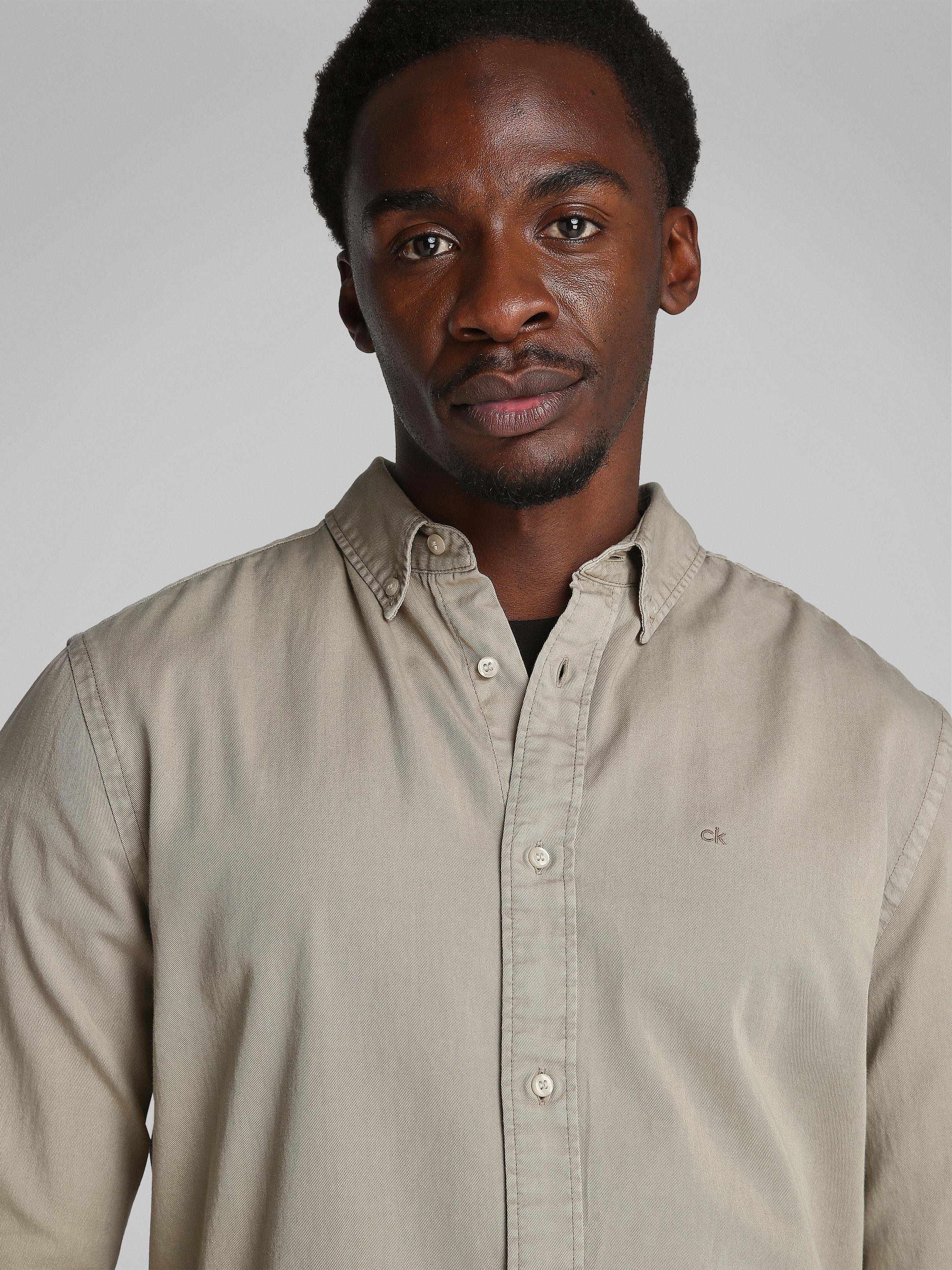 Calvin Klein Overhemd met lange mouwen GARMENT DYED LW TWILL L/S SHIRT