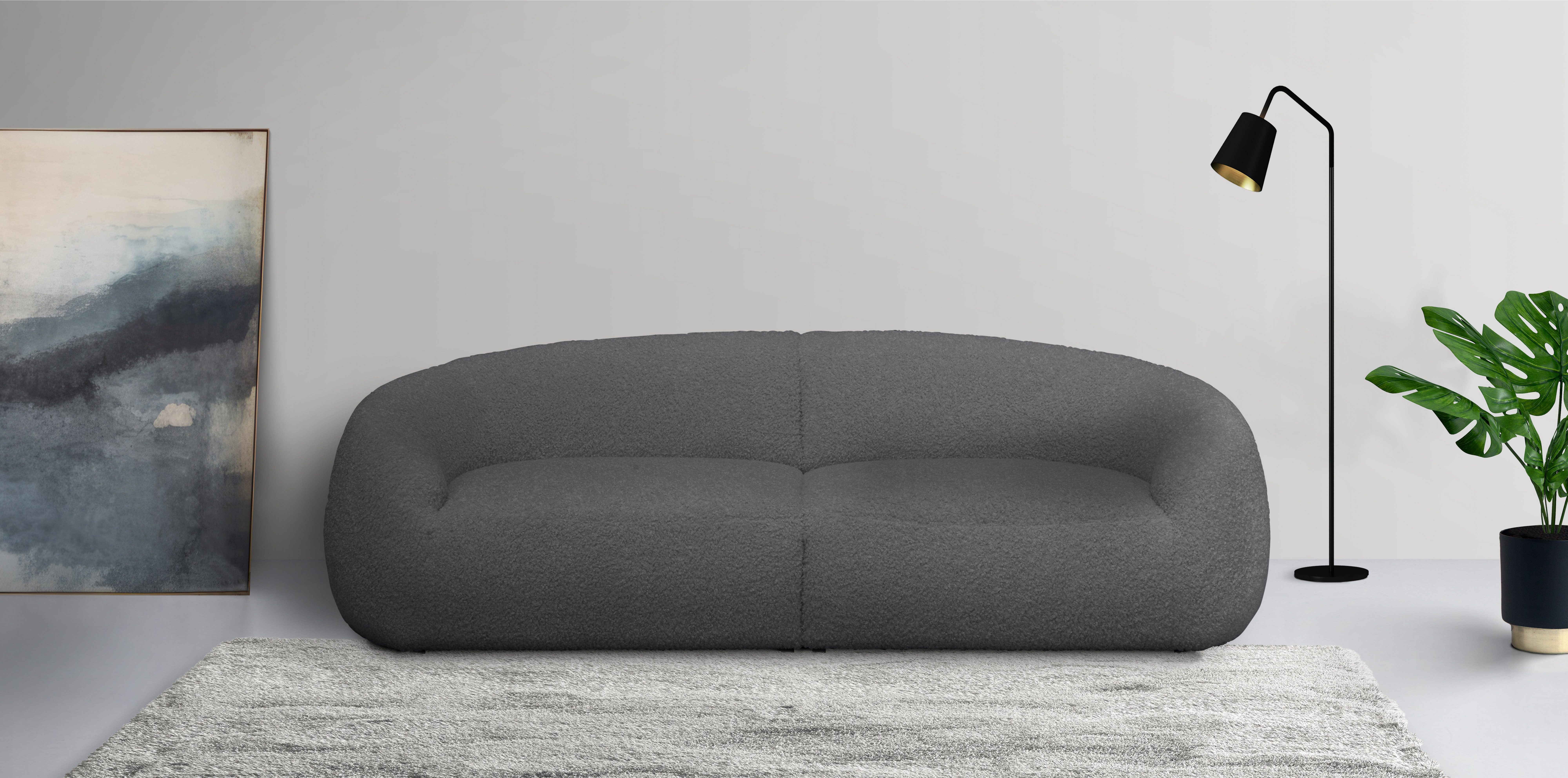 LeGer Home by Lena Gercke Megabank YANI designerbank, organische vorm, afmetingen B/D/H: 240/64/81 cm