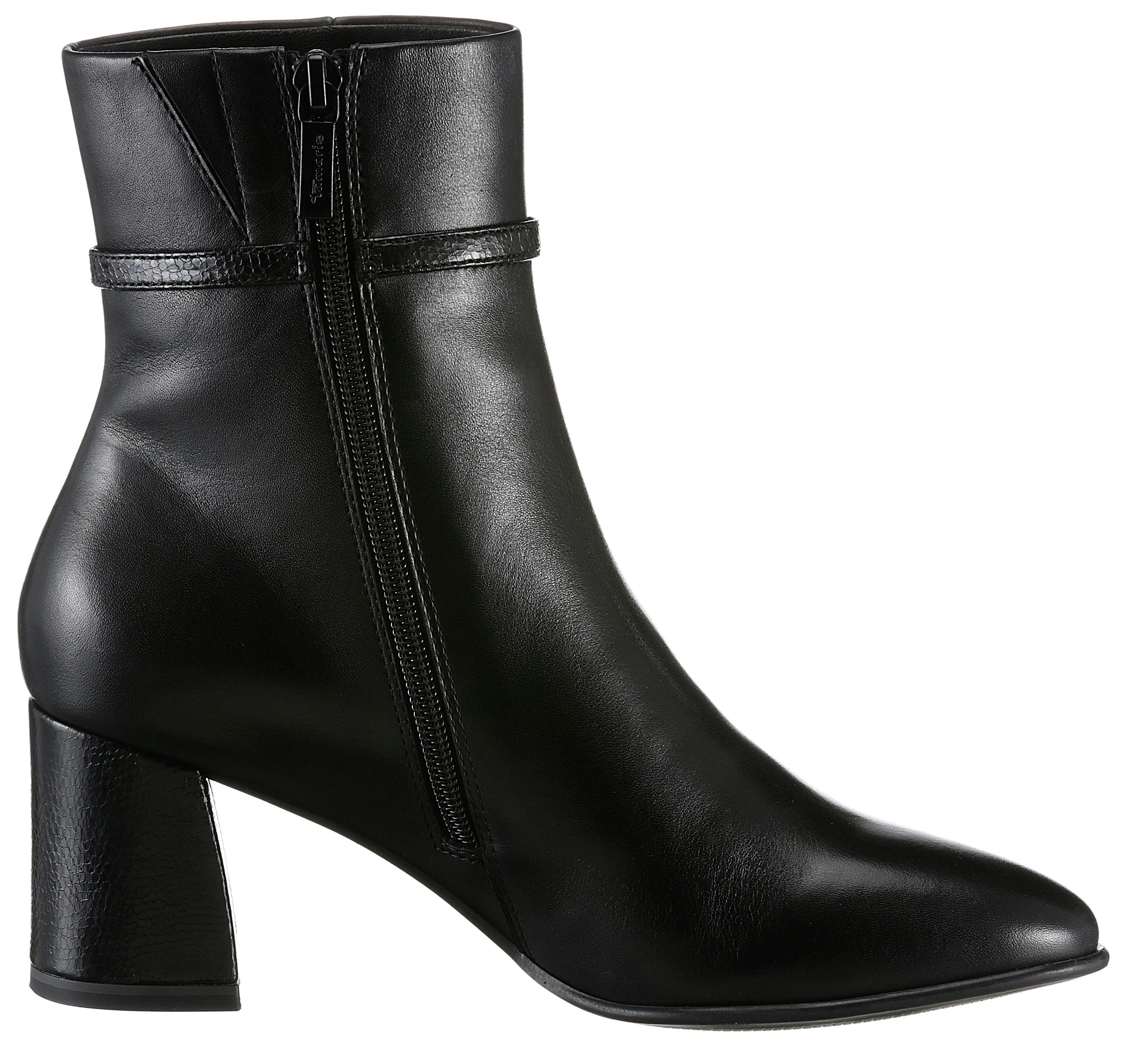 Tamaris Laarsjes blokhak, business schoen, avondschoen met elegante decoratieve band
