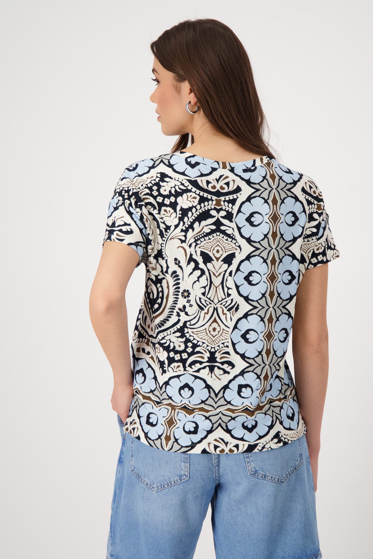 Monari T-shirt Shirt met ornamenten allover