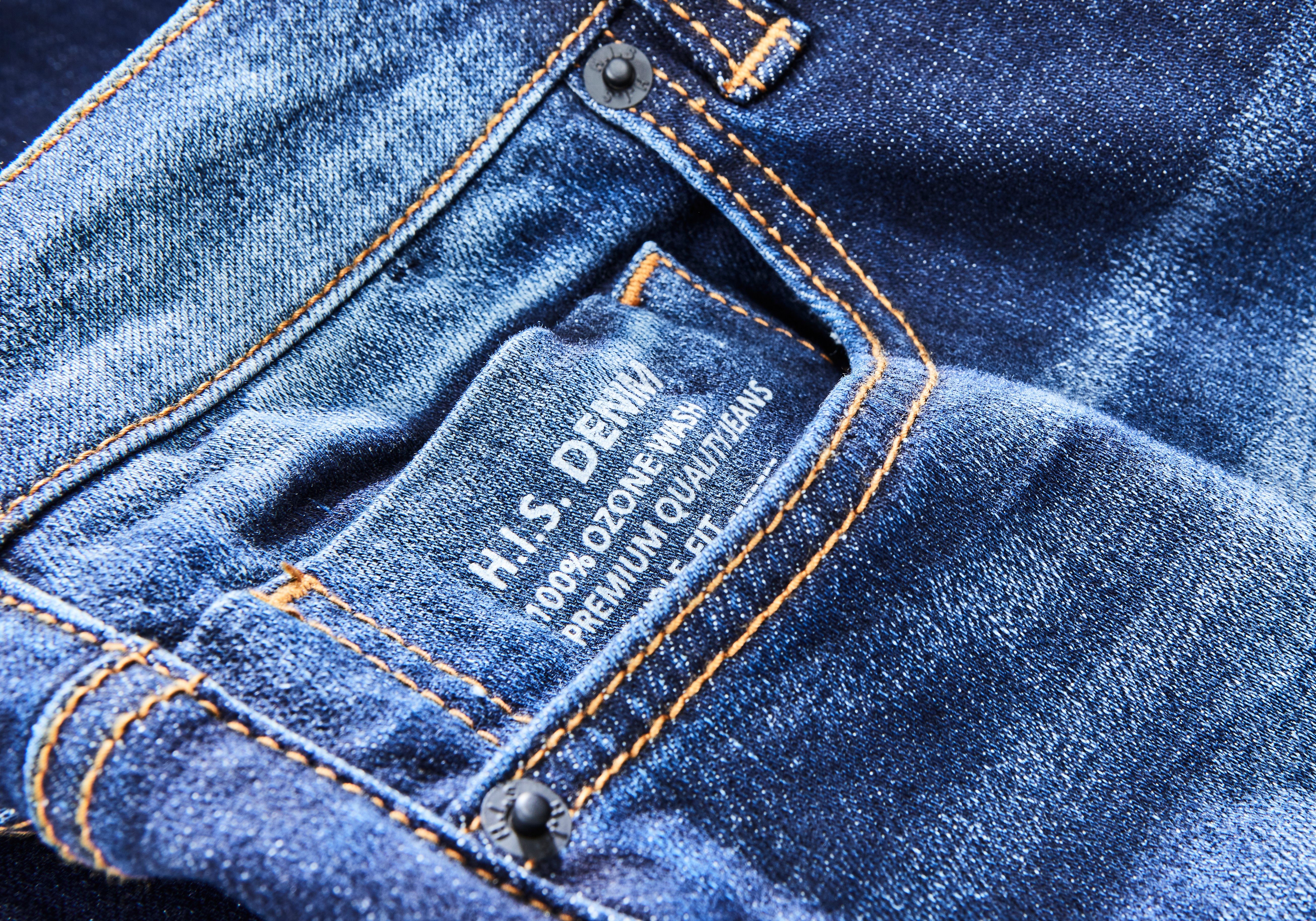 H.I.S Straight jeans DIX rechte pasvorm, lage taille, used-wassing