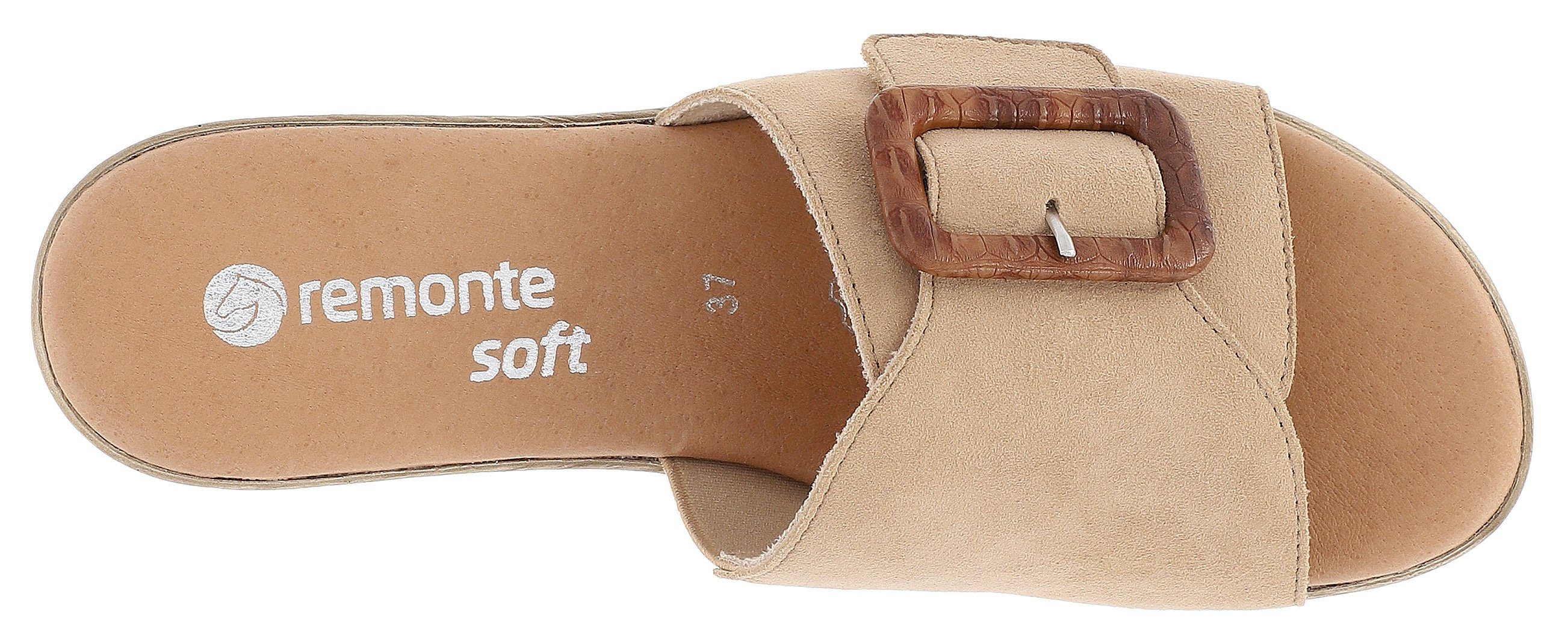 Remonte Slippers ELLE-Collection blokhak, zomerschoen, slippers, decoratieve gesp, elle-collectie