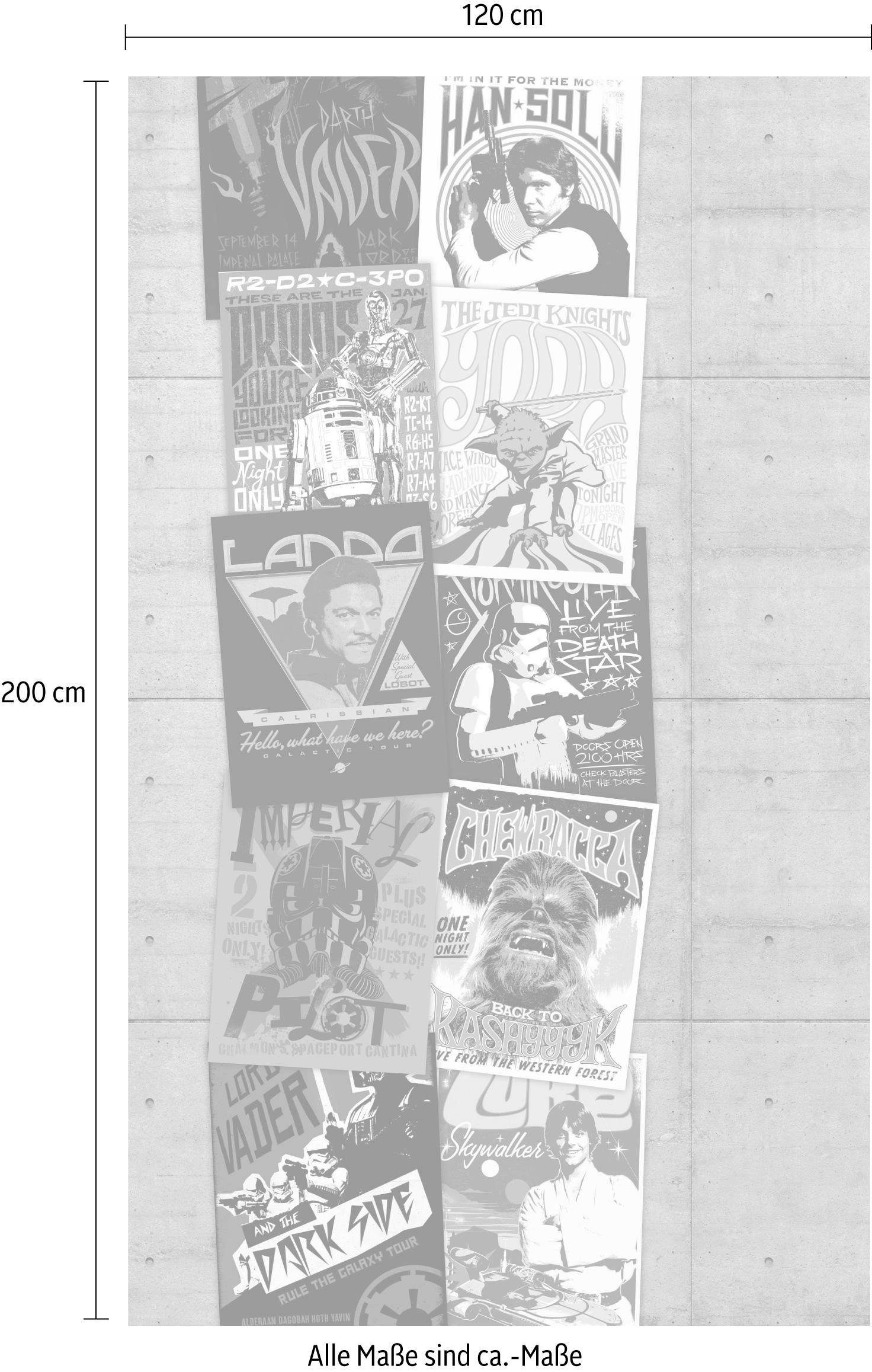 Komar Vliesbehang Digitale print vlies - Star Wars Rock on Wall - Afmeting 120 x 200 cm (1 stuk)