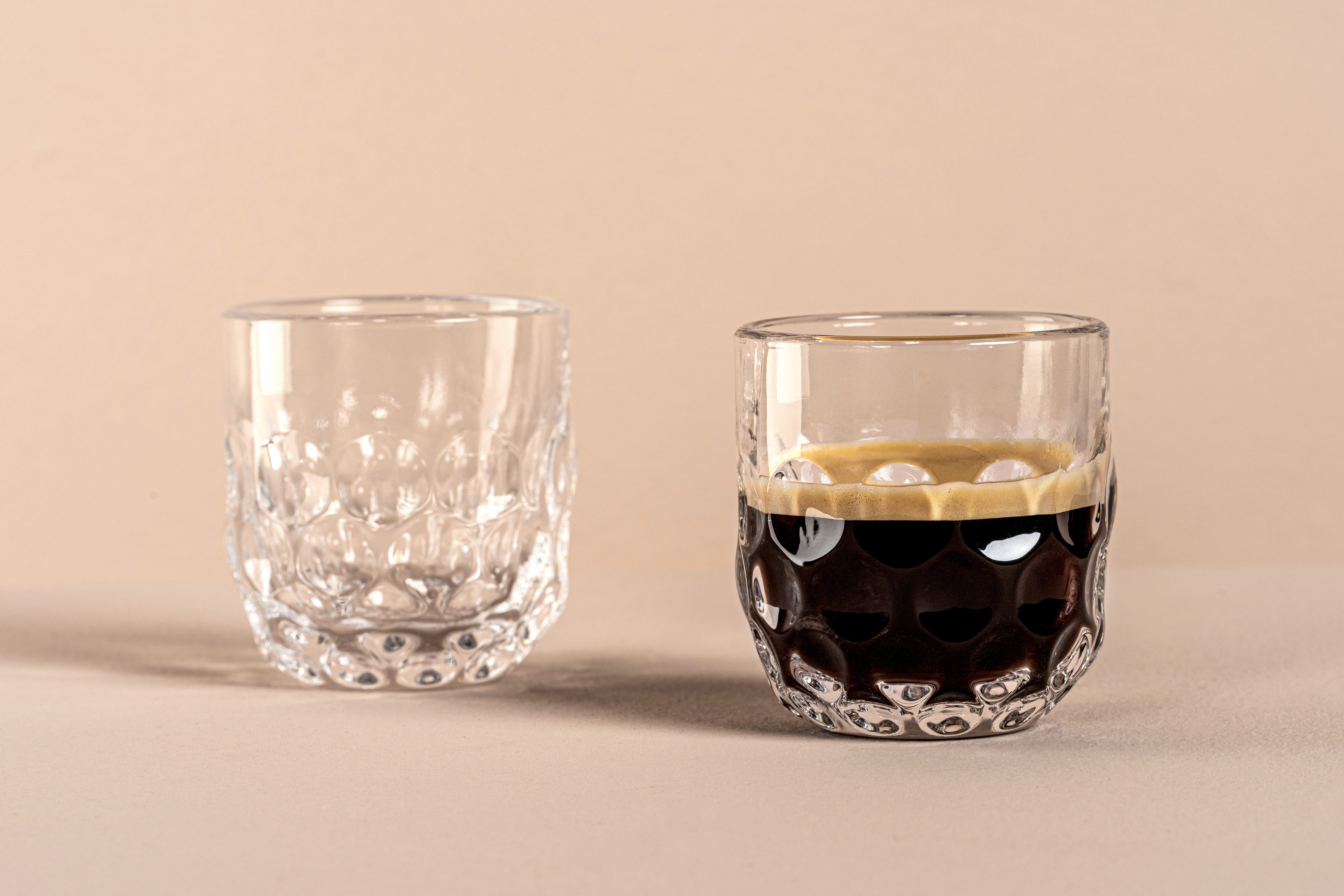 LEONARDO Espressoglas GOCCE, 90 ml, 6-stuks set 1. variant, met druppelrelief (set)