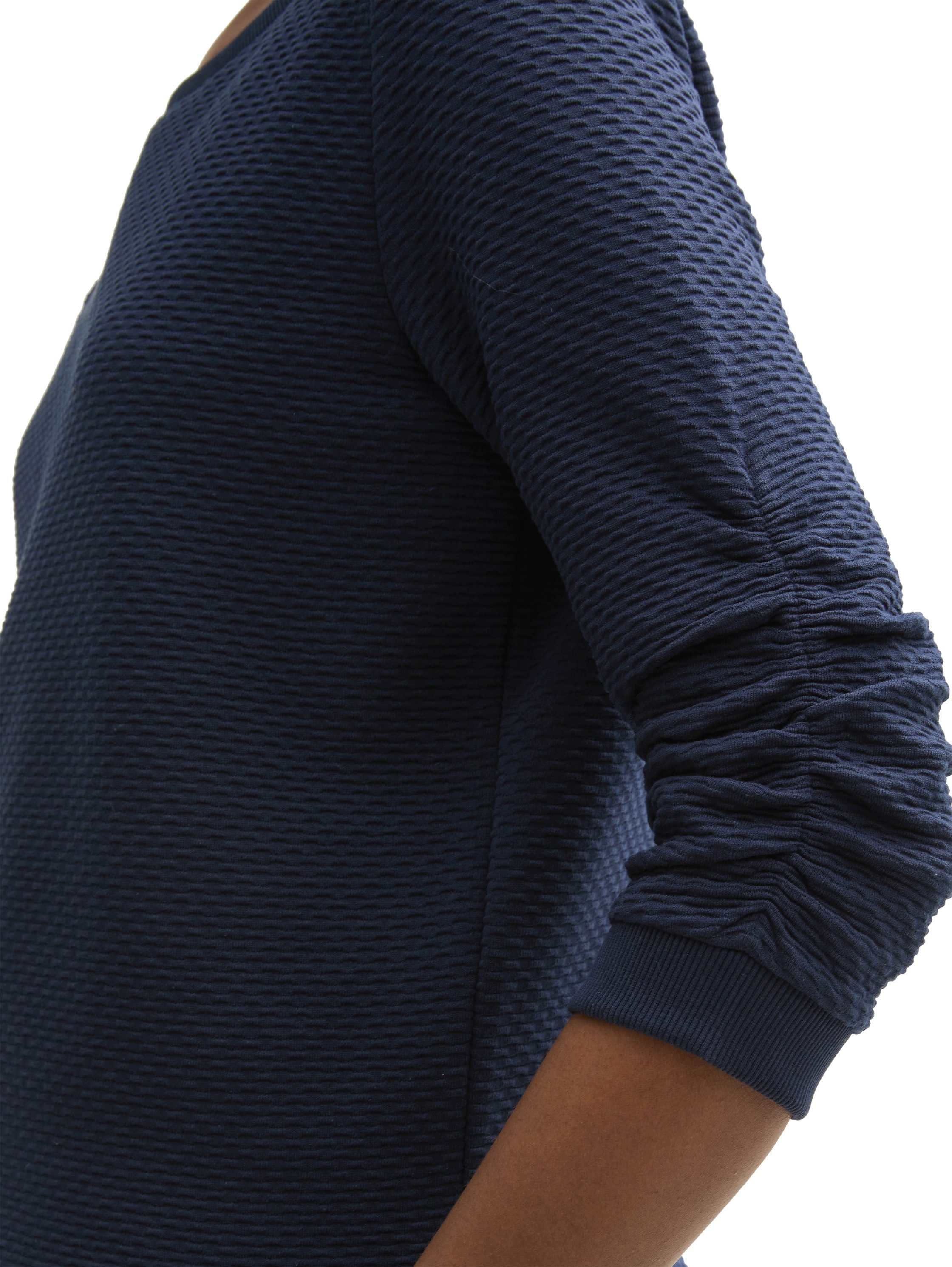 Tom Tailor Denim Sweatshirt met heel bijzonder oppervlak van het materiaal
