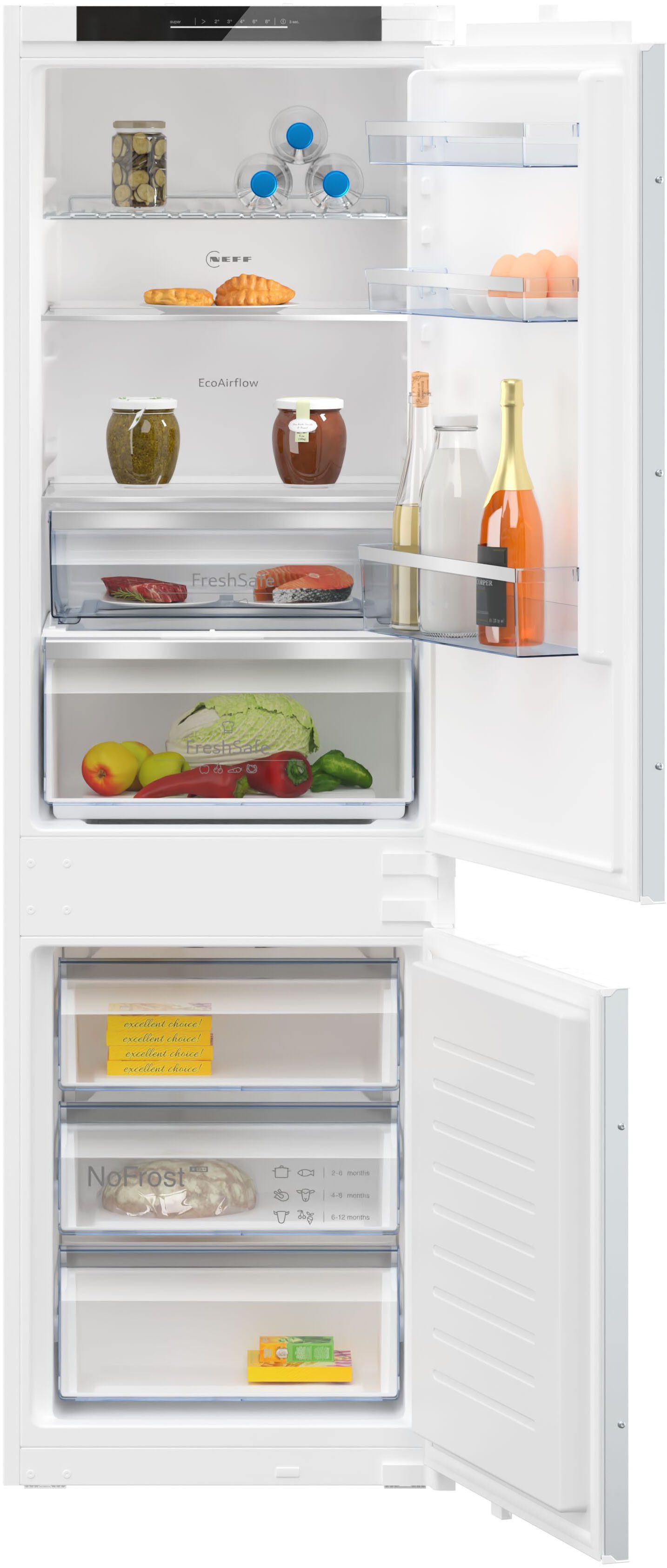 NEFF Inbouw koel-vriescombinatie KI7862SE0, 177,2 cm x 54,1 cm, No Frost: nooit meer ontdooien inbouwkoelkasten wit