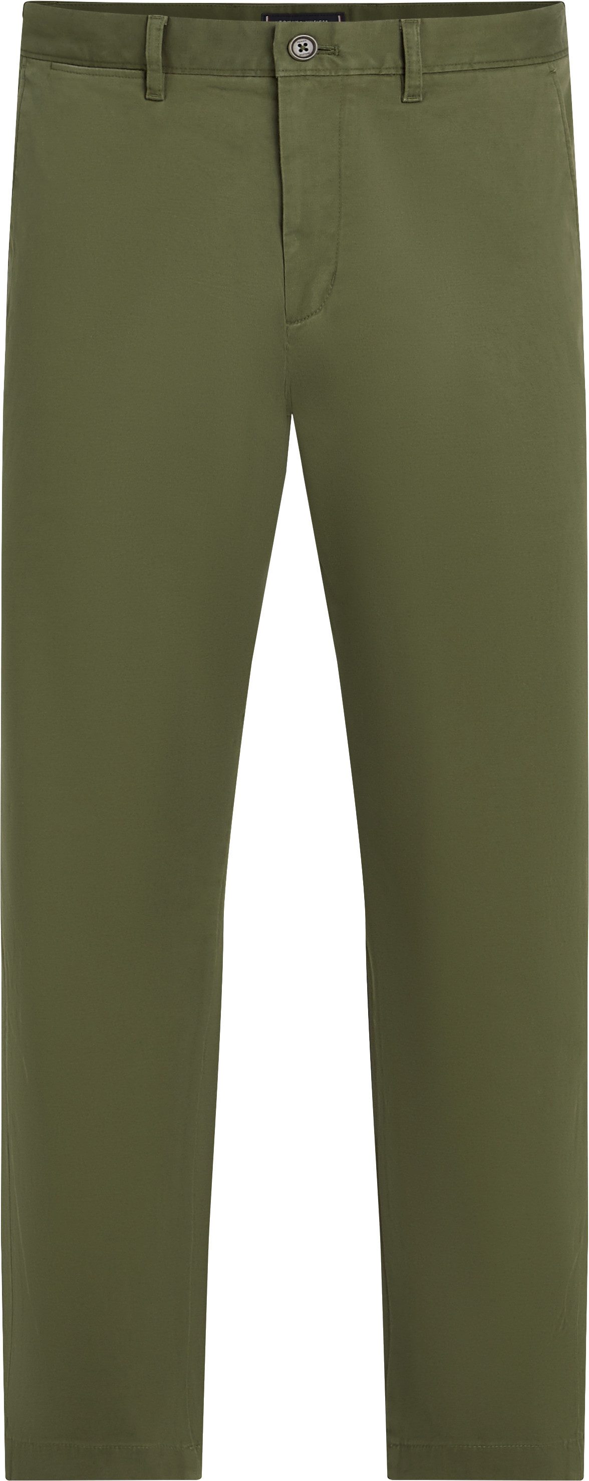 Tommy Hilfiger Chino DENTON CHINO SATIN met achterzakken met knoop, logo-borduursel
