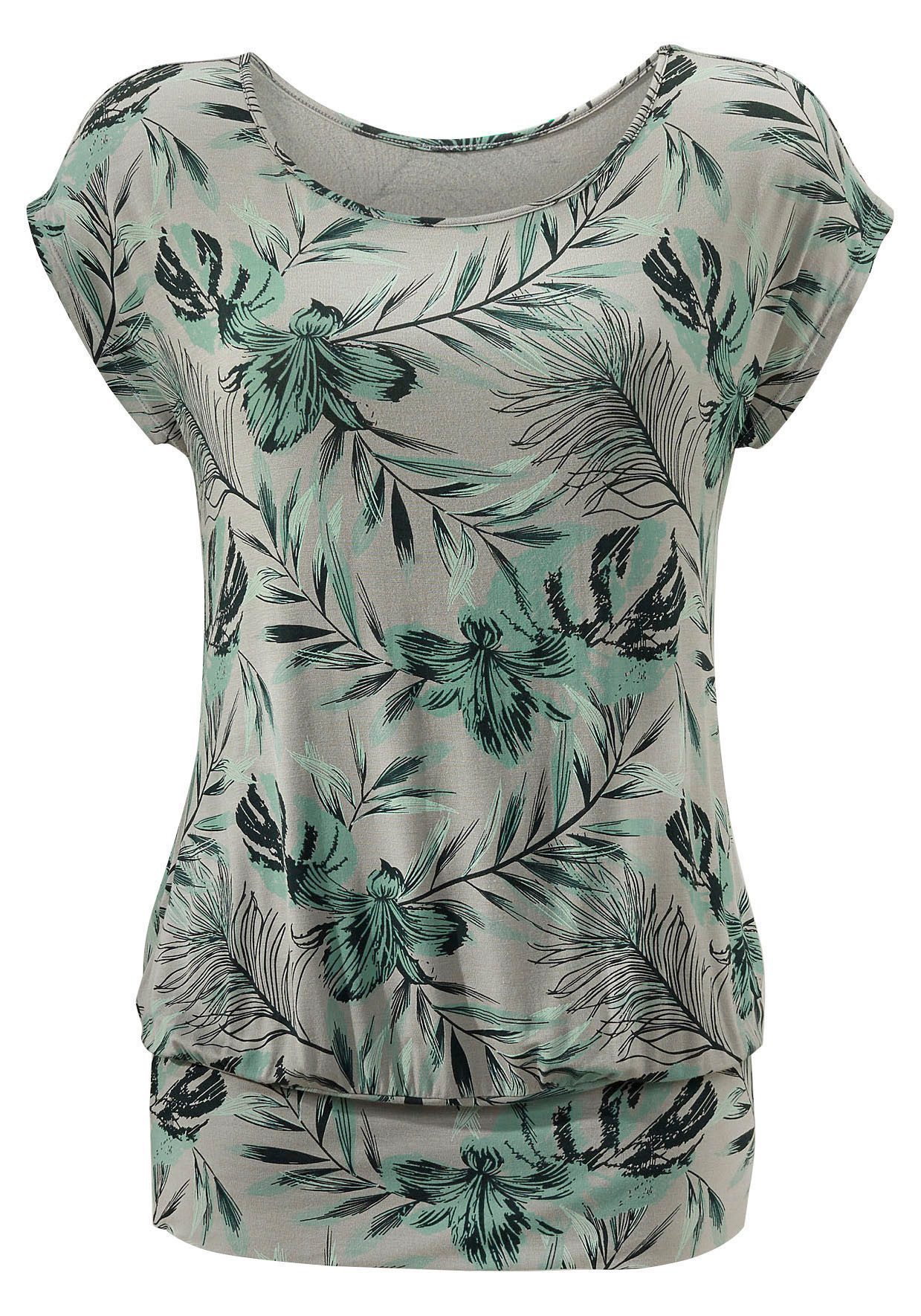 Lascana Lang shirt Met brede tailleband van zachte viscose-stretch (Set van 2)
