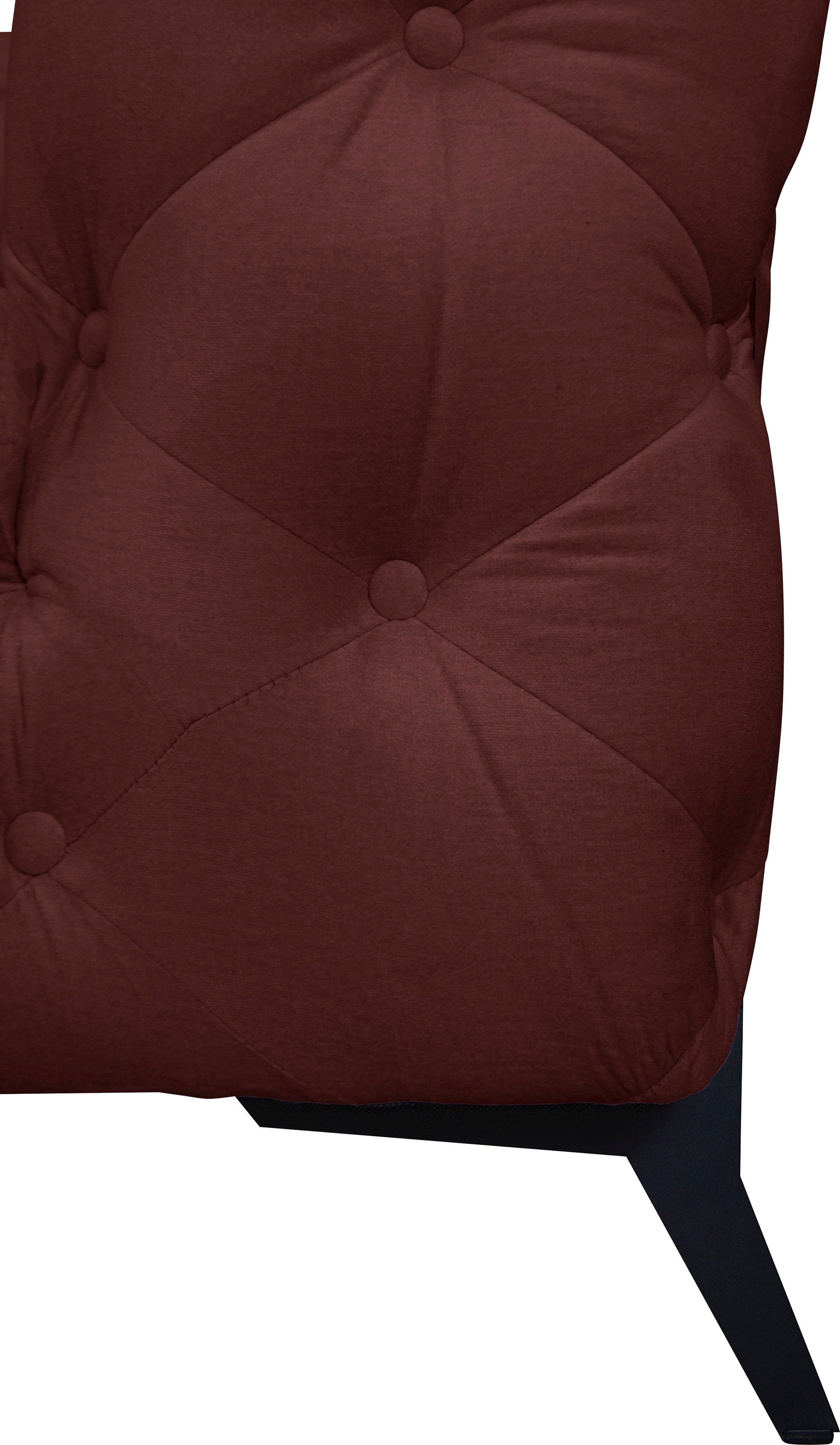 Leonique Chesterfield-bank Amaury L-vorm moderne chersterfield-look, breedte 262 cm, kleur van de poten ter keuze