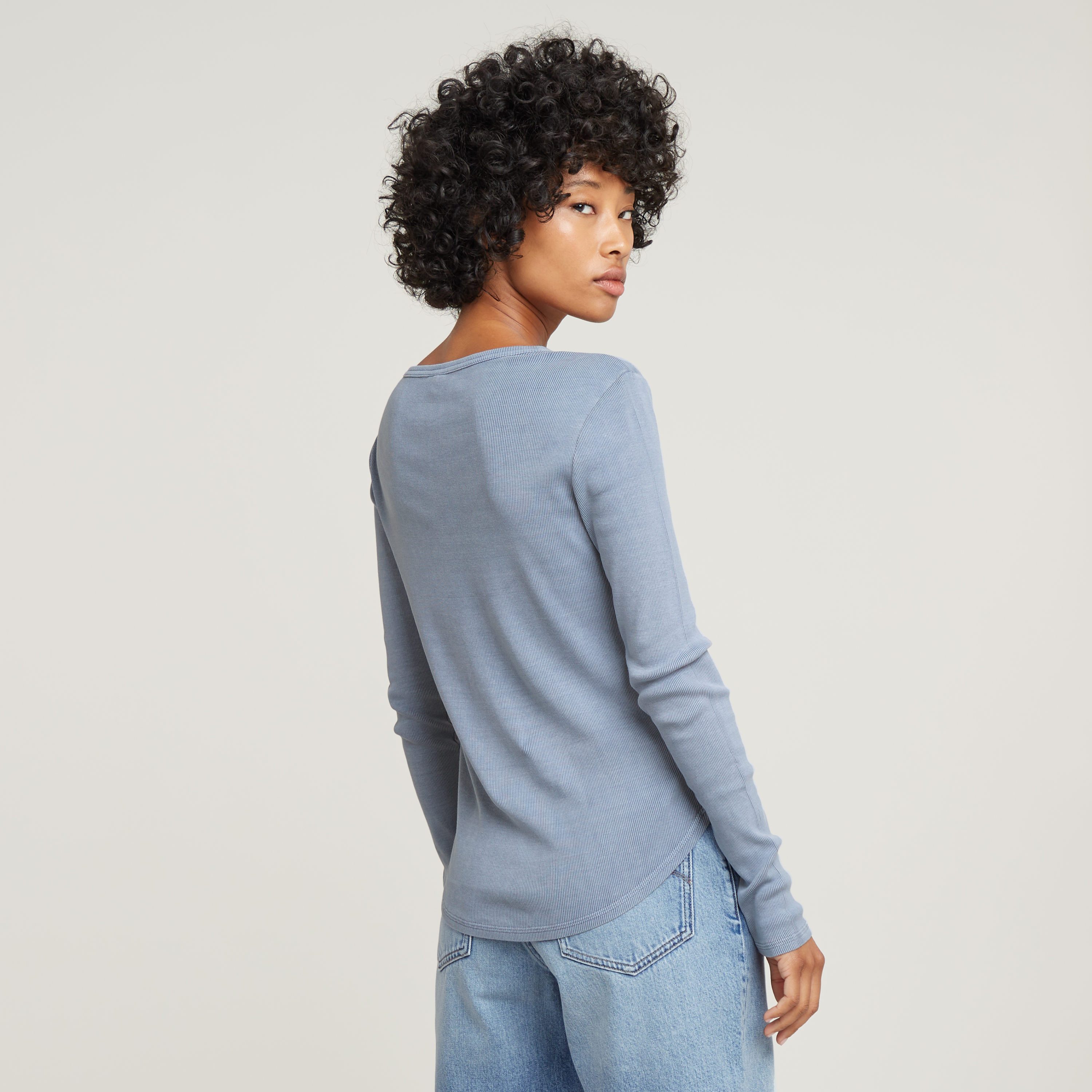 G-Star RAW Shirt met lange mouwen Deep v slim met knoopsluiting