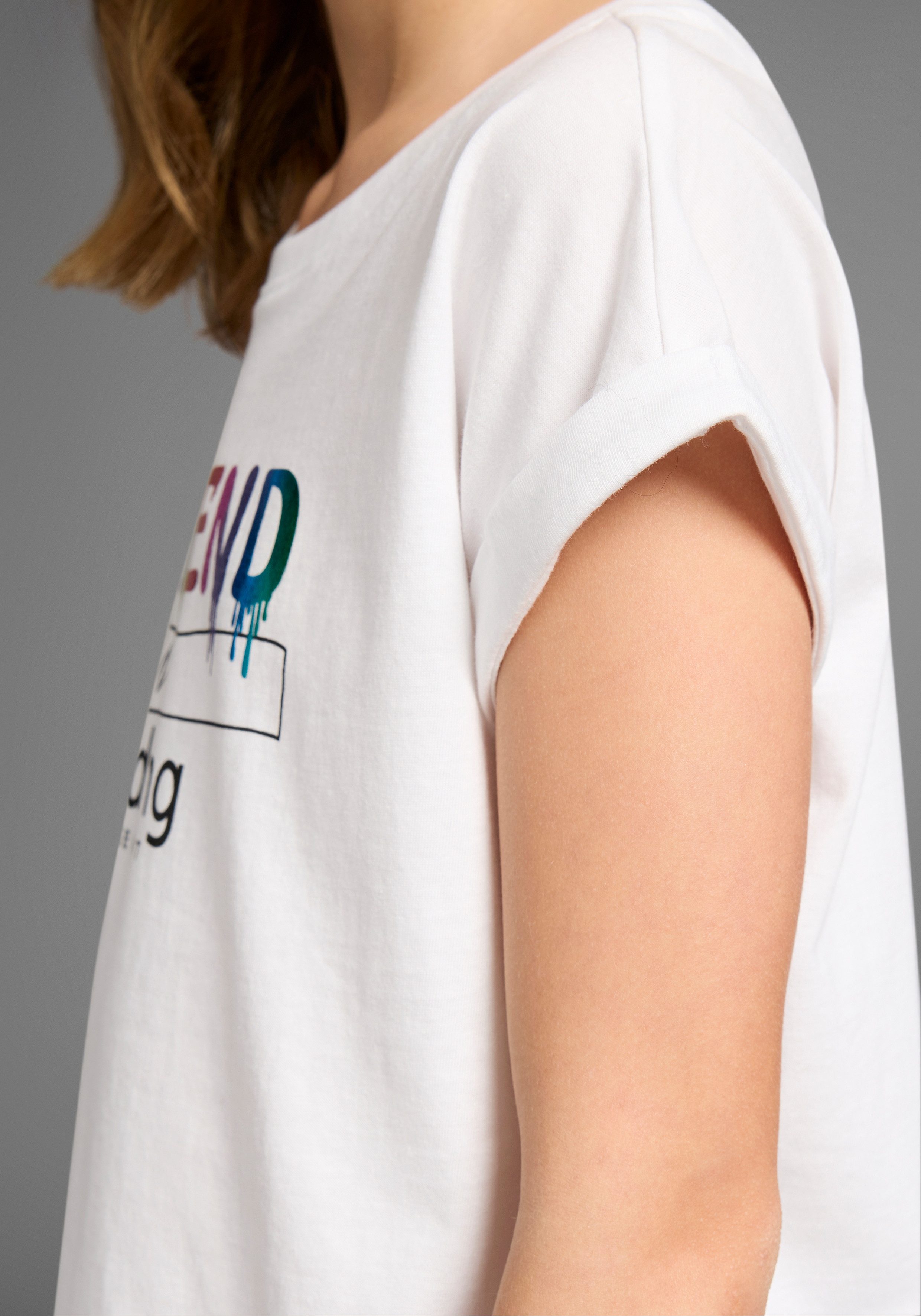KIDSWORLD T-shirt WEEKEND loading...please wait Korte mouwen, wijde pasvorm, bedrukt uiterlijk, ronde hals