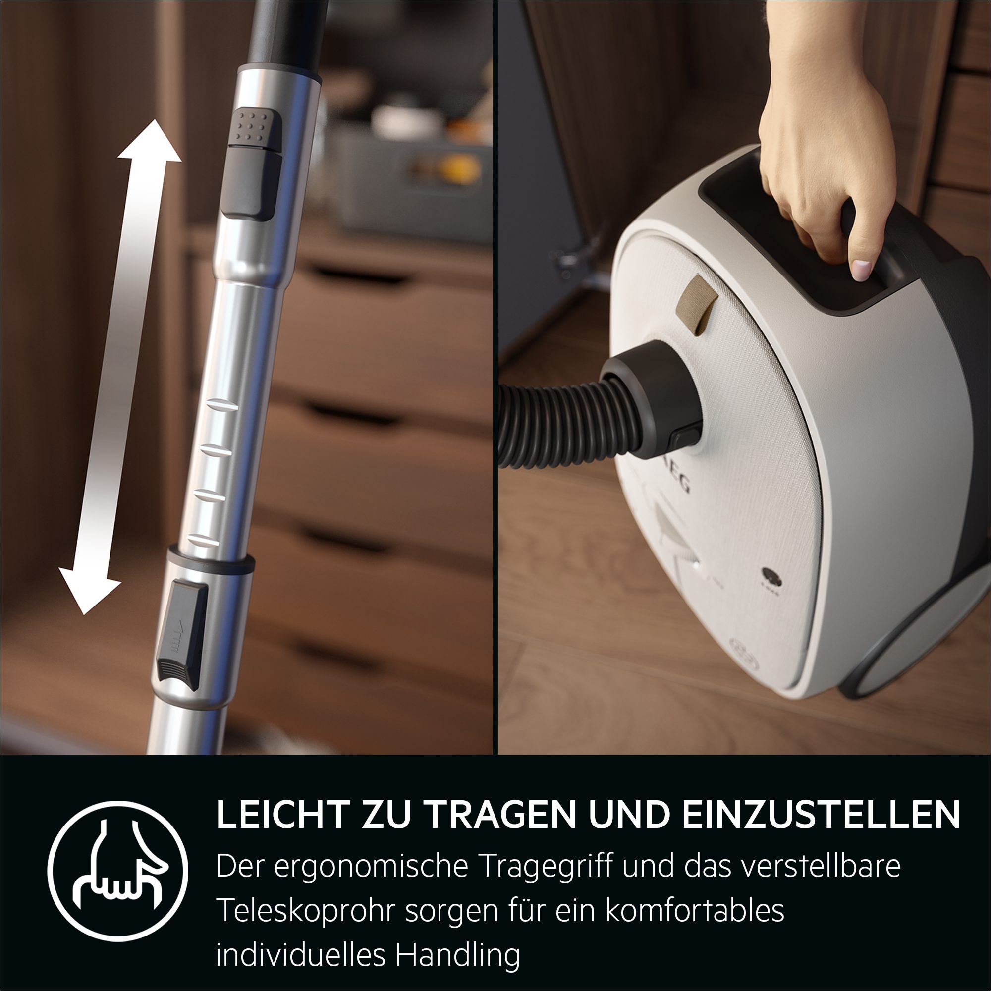 AEG Stofzuiger HYGIENIC 6000 (AB61H6SW) hoog zuigvermogen, inclusief extra zuigmonden, 50% recyclingkunststof