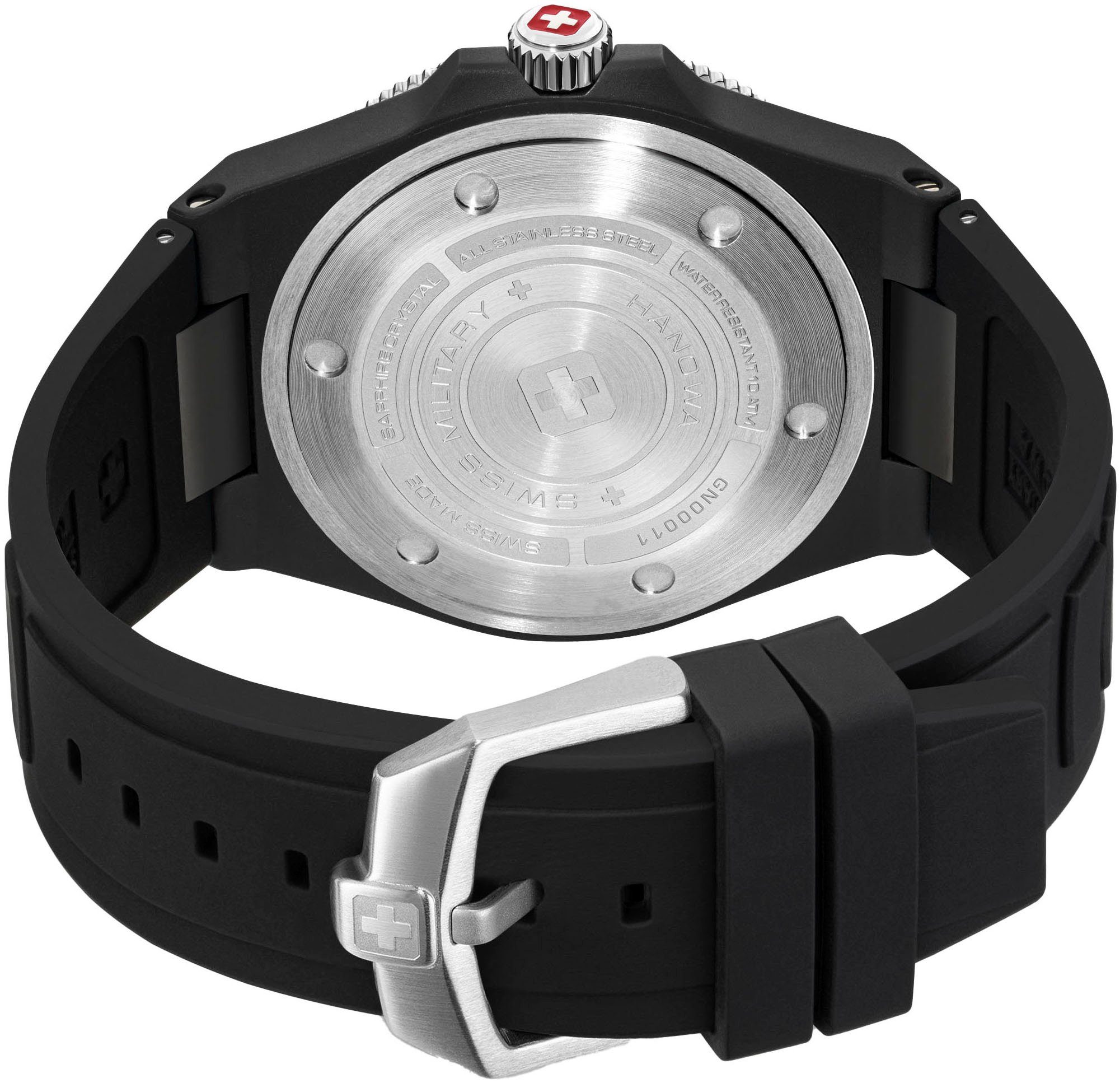 Swiss Military Hanowa Kwartshorloge OCEAN PIONEER Horloge, herenhorloge, Swiss Made, datum, saffierglas