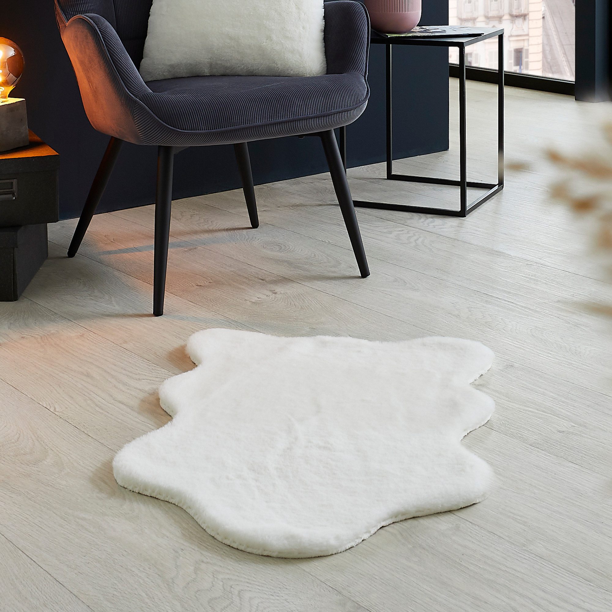 LUXOR living Vachtvloerkleed NOVARA Imitatiebont, zacht konijnenbont-gevoel, wasbaar, ook als set van 2