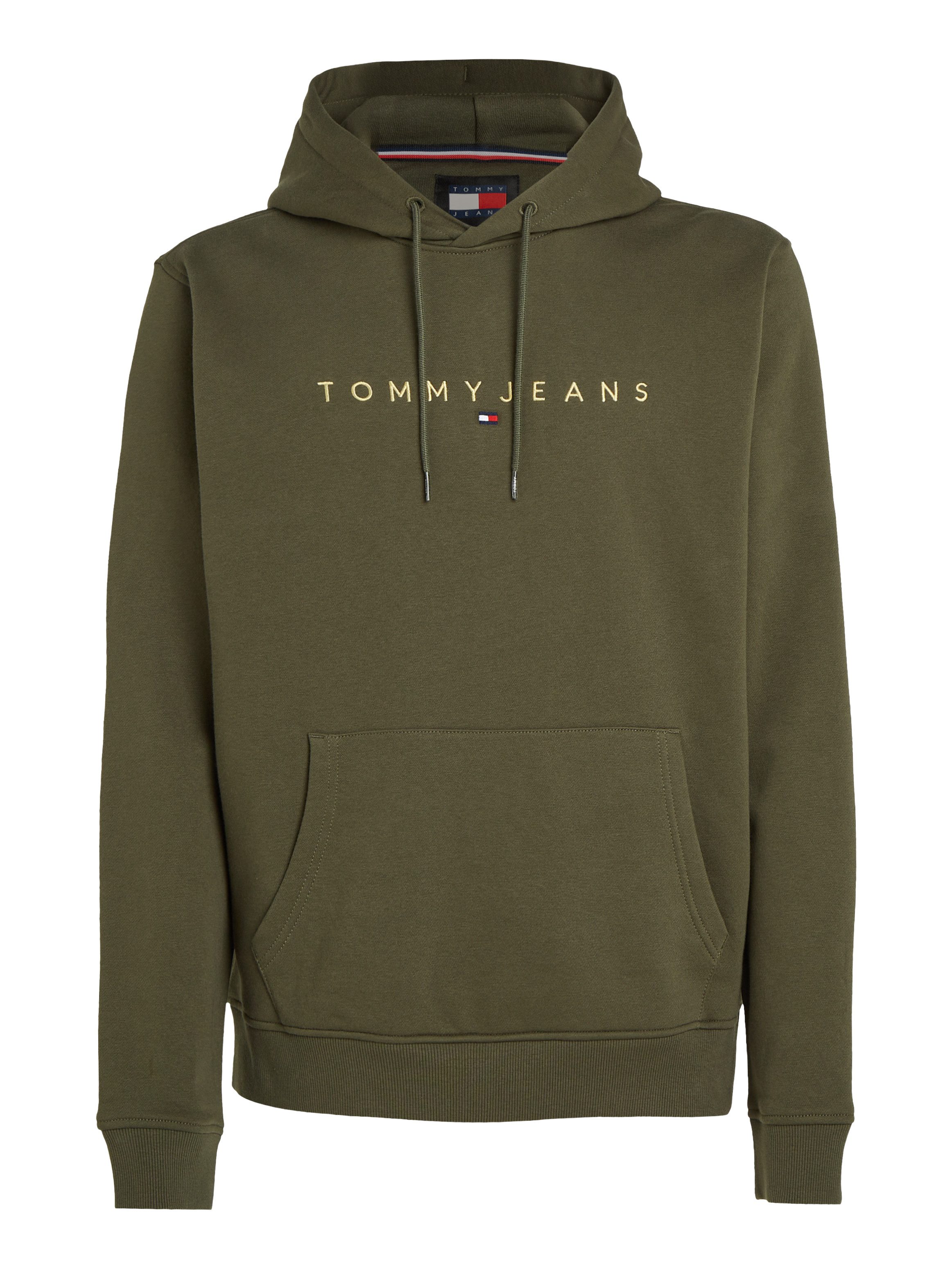 TOMMY JEANS Sweatshirt TJM REG LINEAR GOLD HOOD EXT geborduurd merkembleem op borsthoogte