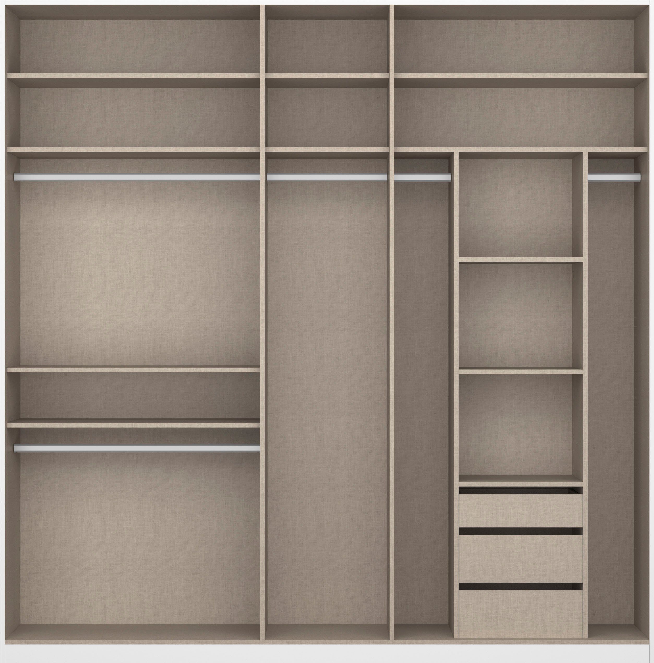 rauch Draaideurkast Kledingkast kast garderobe TOPSELLER OTELI incl. binnenindeling met 3 binnenlades extra planken optioneel met spiegel made in germany