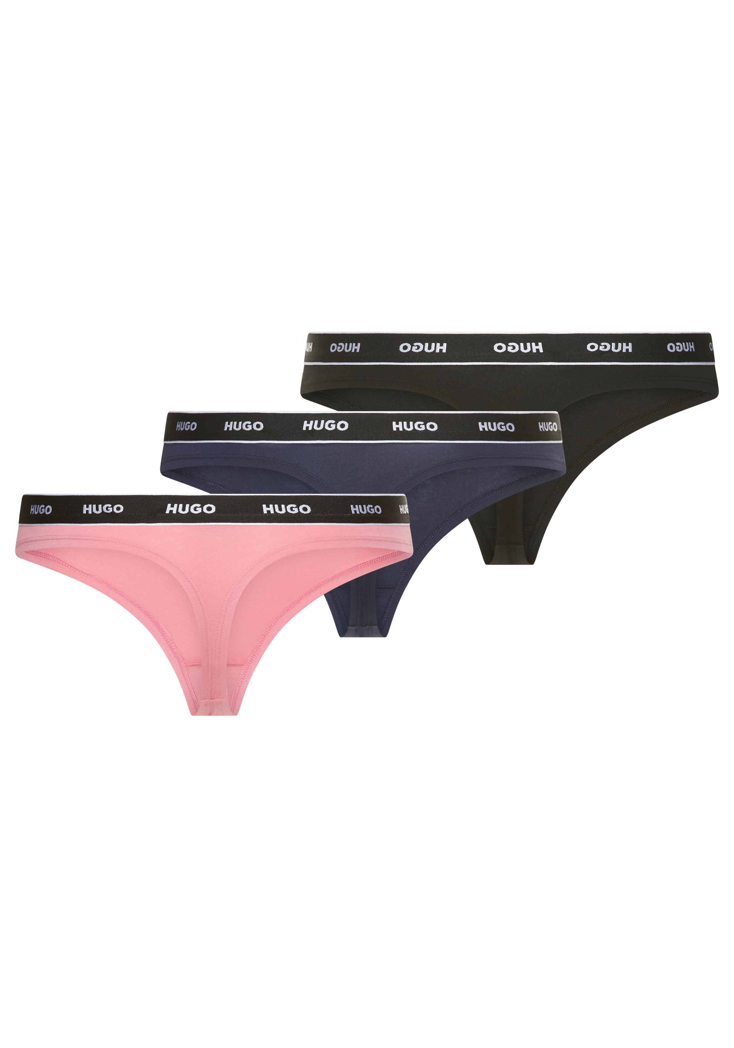 HUGO underwear String TRIPLET THONG STRIPE elastische band met logo, nauwsluitend