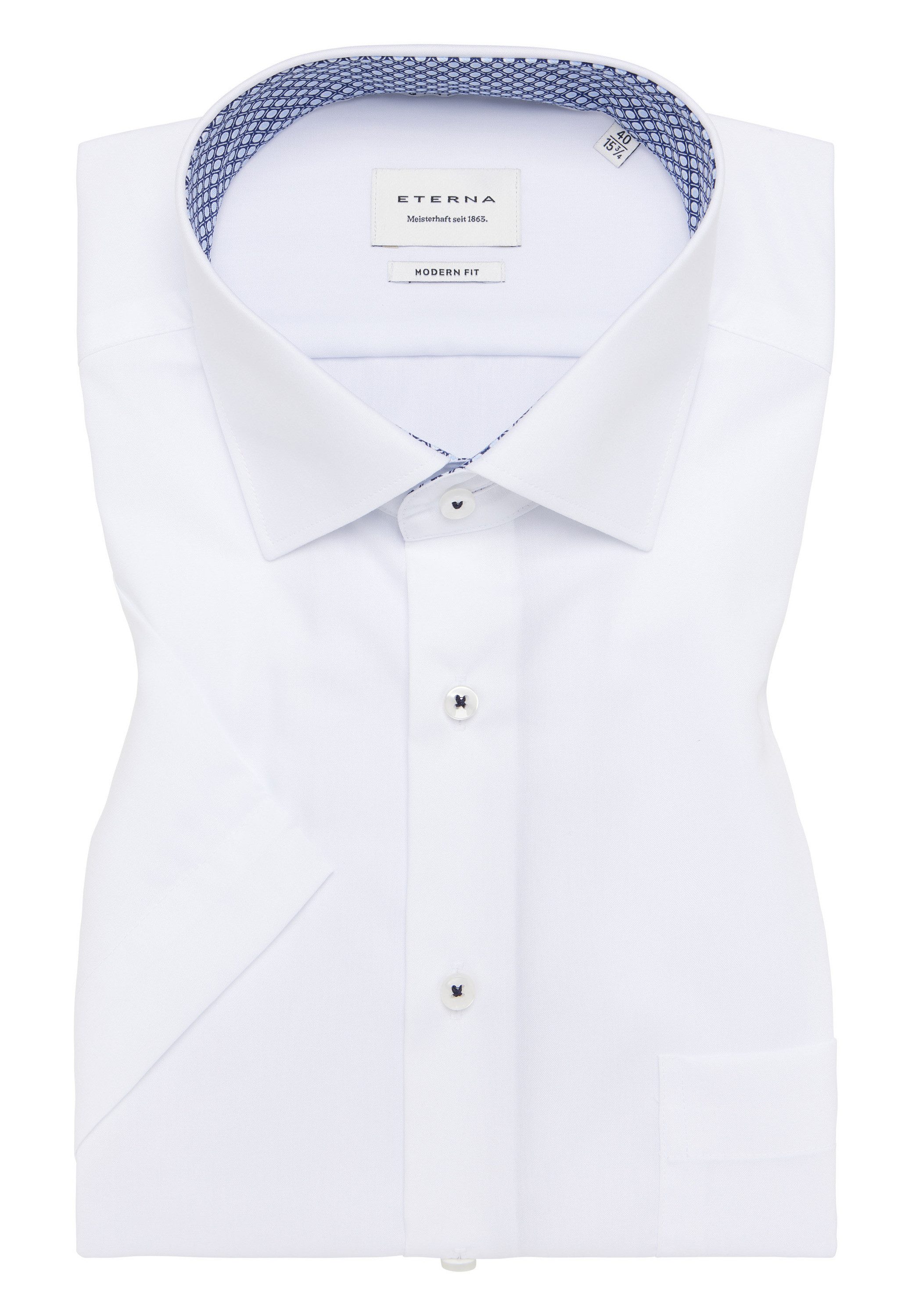Eterna Overhemd met korte mouwen MODERN FIT NON IRON (strijkvrij)