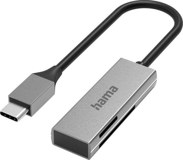 Hama RFID-kaartlezer Hama USB-kaartlezer, USB-C, USB 3.0, SD/microSD aluminium