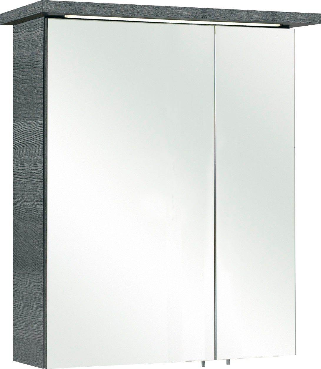 Saphir Spiegelkast Quickset 328 Badkamerspiegelkast incl. LED-verlichting, 450LM 60 cm breed, grafietstructuur dwars imitatie, incl. deurdemper