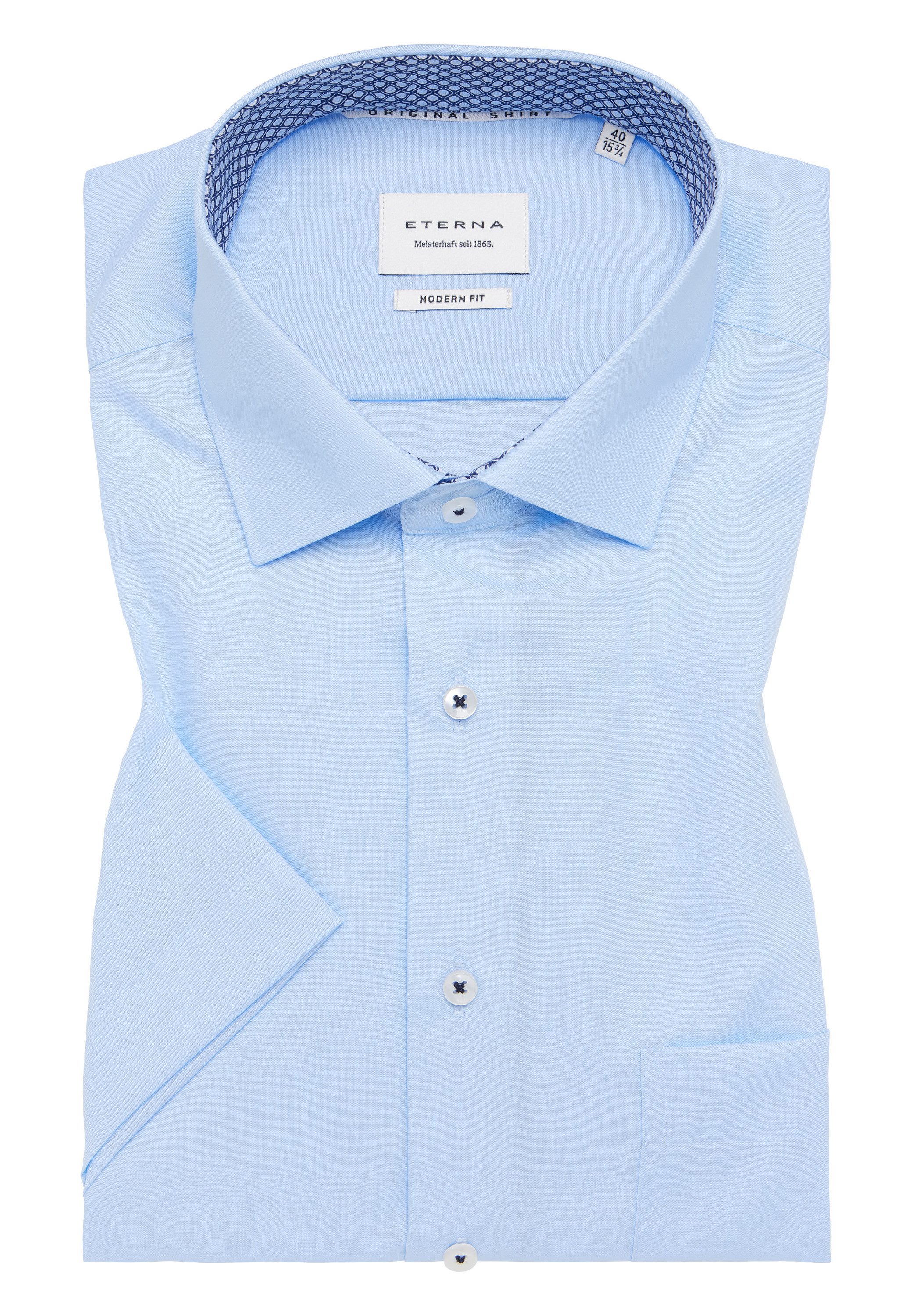 Eterna Overhemd met korte mouwen MODERN FIT NON IRON (strijkvrij)