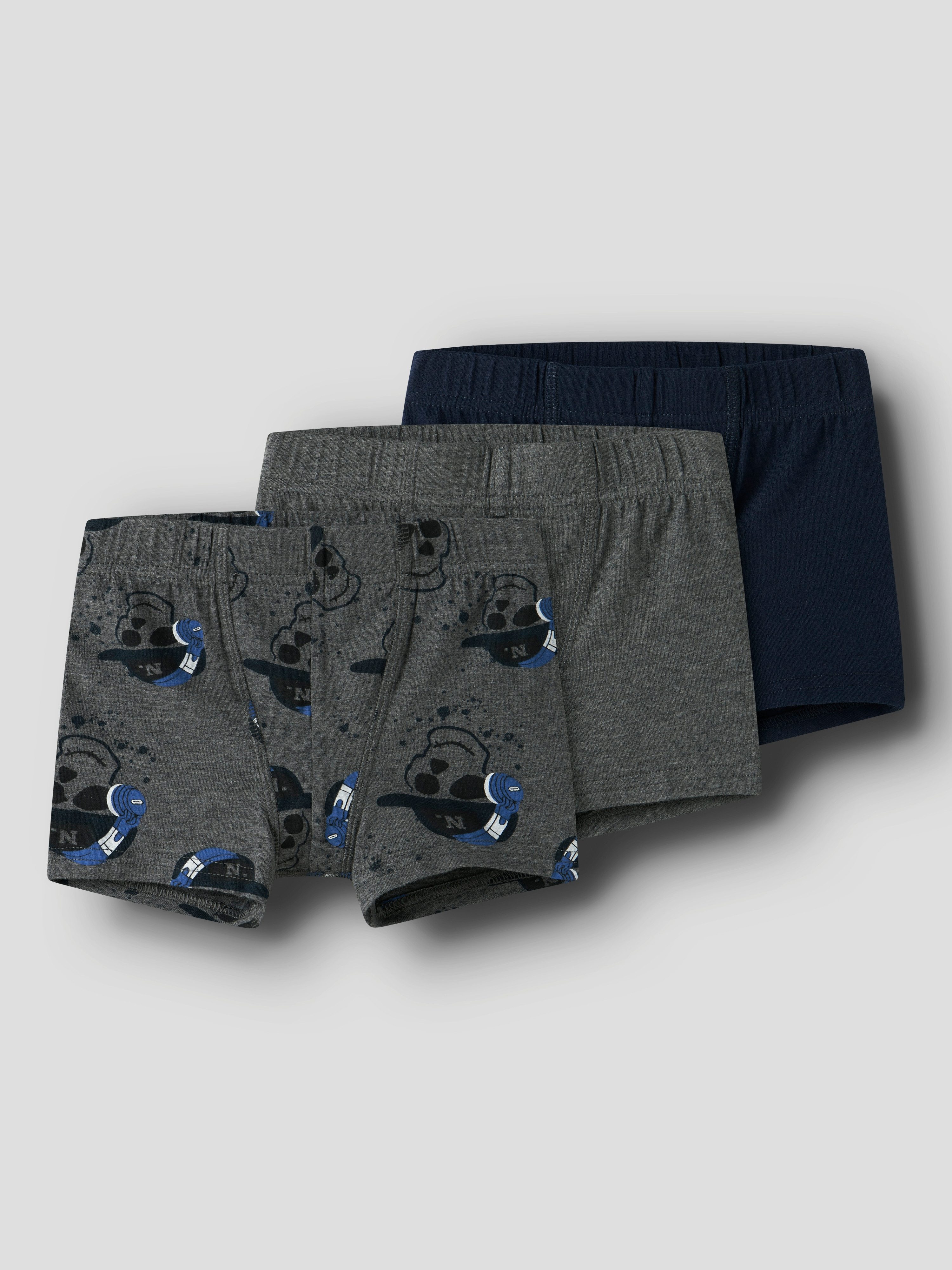 Name It Trunk NMMTIGHTS 3P DARK GREY MEL SKULL NOOS (set, 3 stuks)