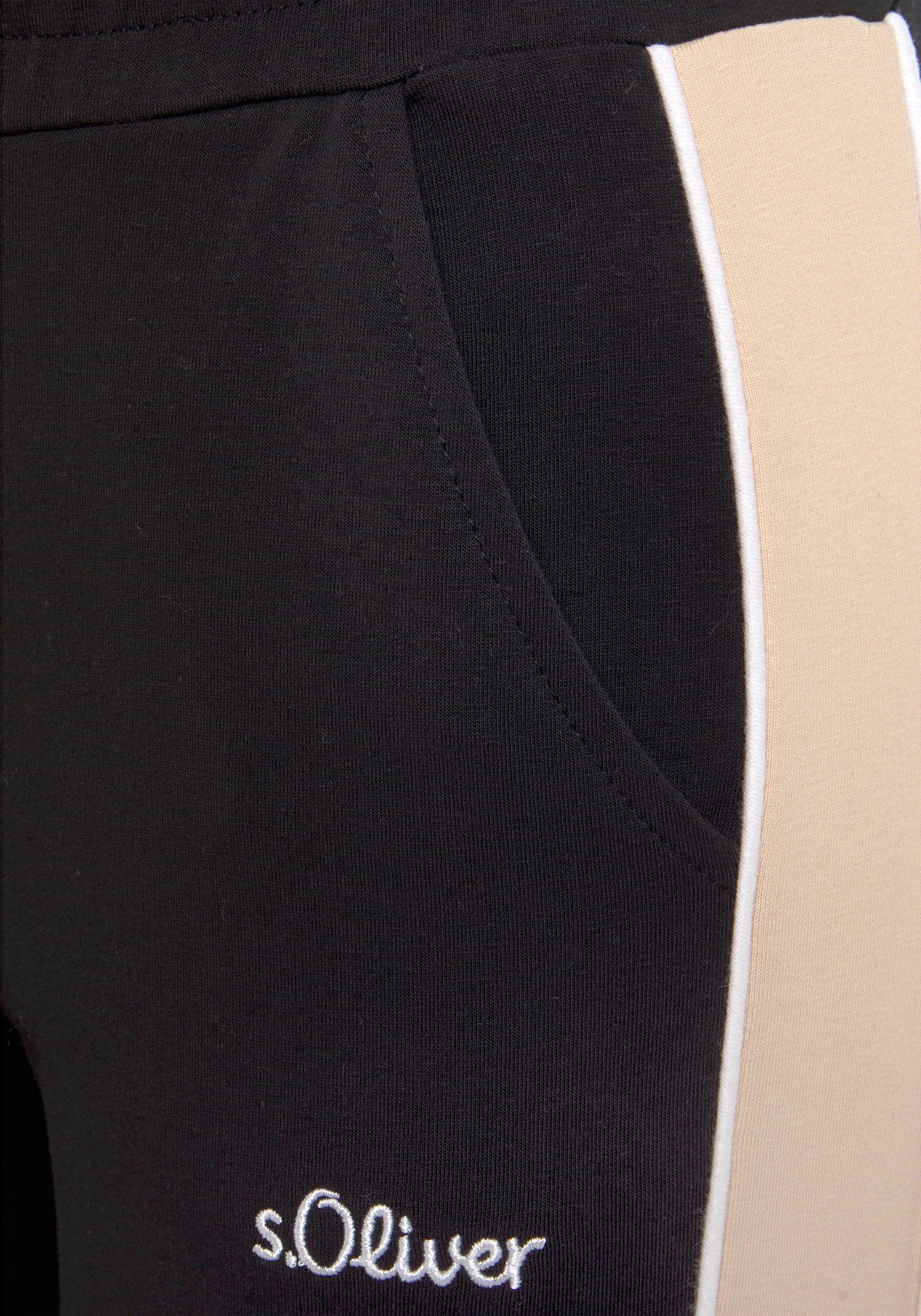 s.Oliver RED LABEL Beachwear Sweatbroek met zijstrepen en piping loungewear (1-delig)