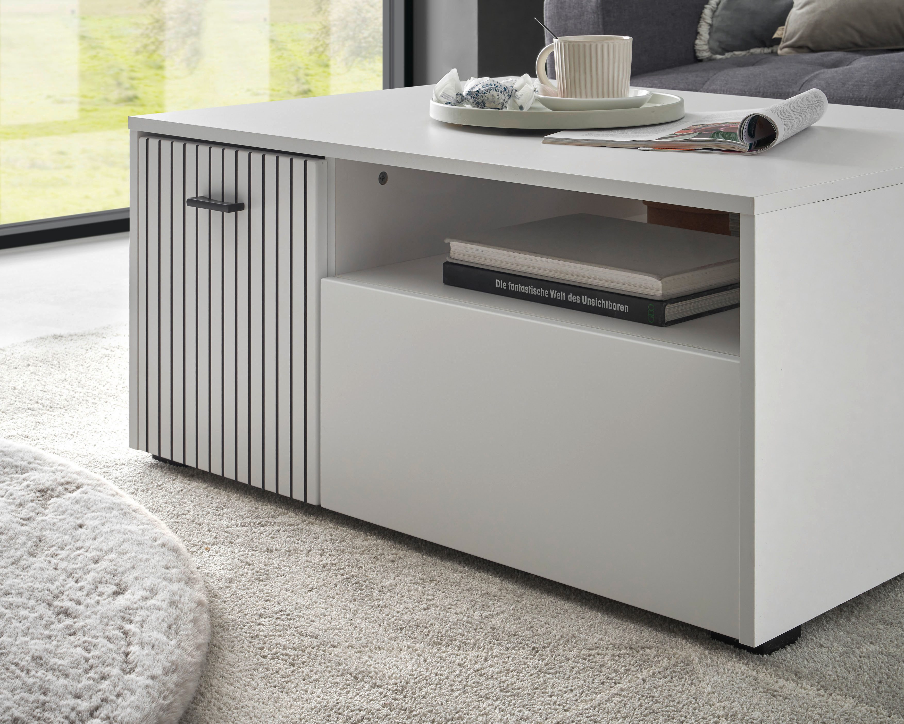 INOSIGN Salontafel Hudson in moderne trendkleur, handgrepen van metaal (zwart), breedte 90 cm