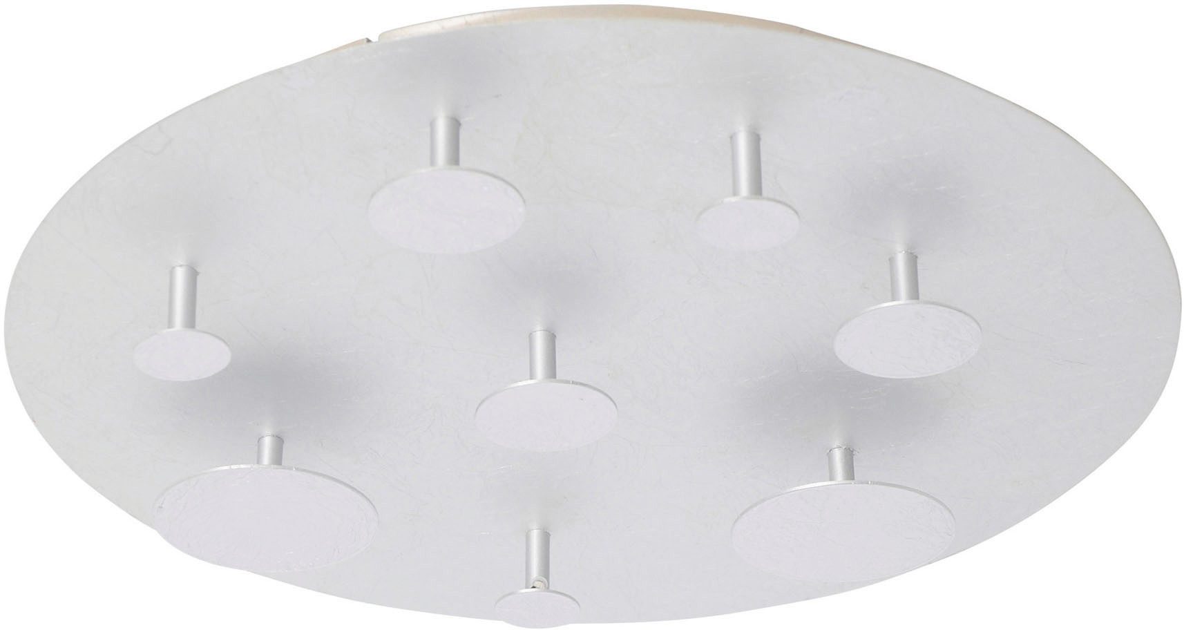näve Led-plafondlamp Firenze Diameter 50cm, warmwitte LED, hoogwaardig van metaal in zilverkleur (1 stuk)